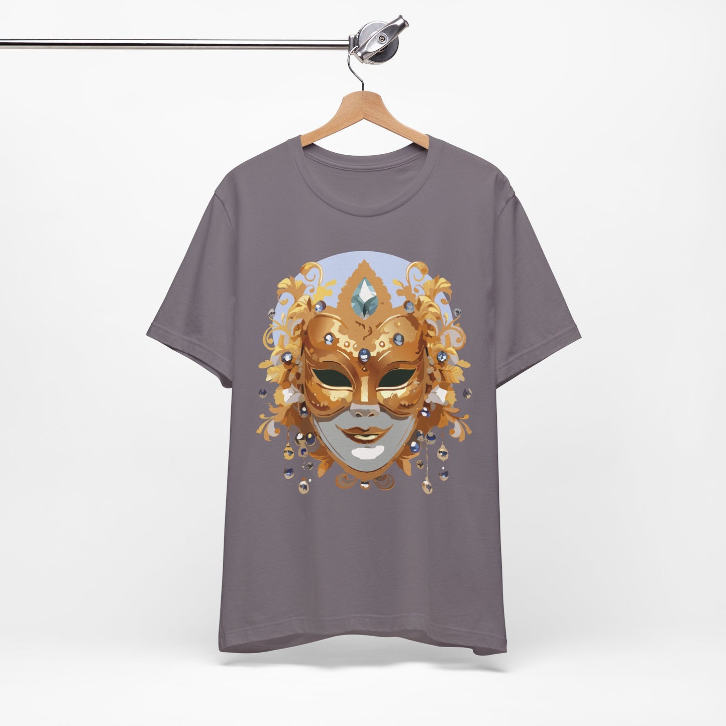 Mask Shirt, Shirt with Mask, Tee Shirt with Gold Face