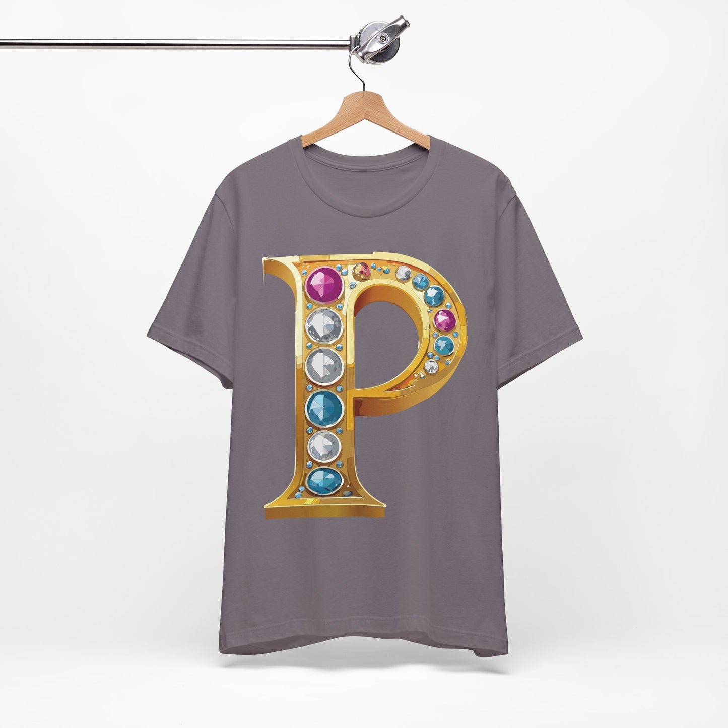 Letter Shirt, Shirt with Letters, Tee Shirt with Gold Letter, Shirt with Antique Letters