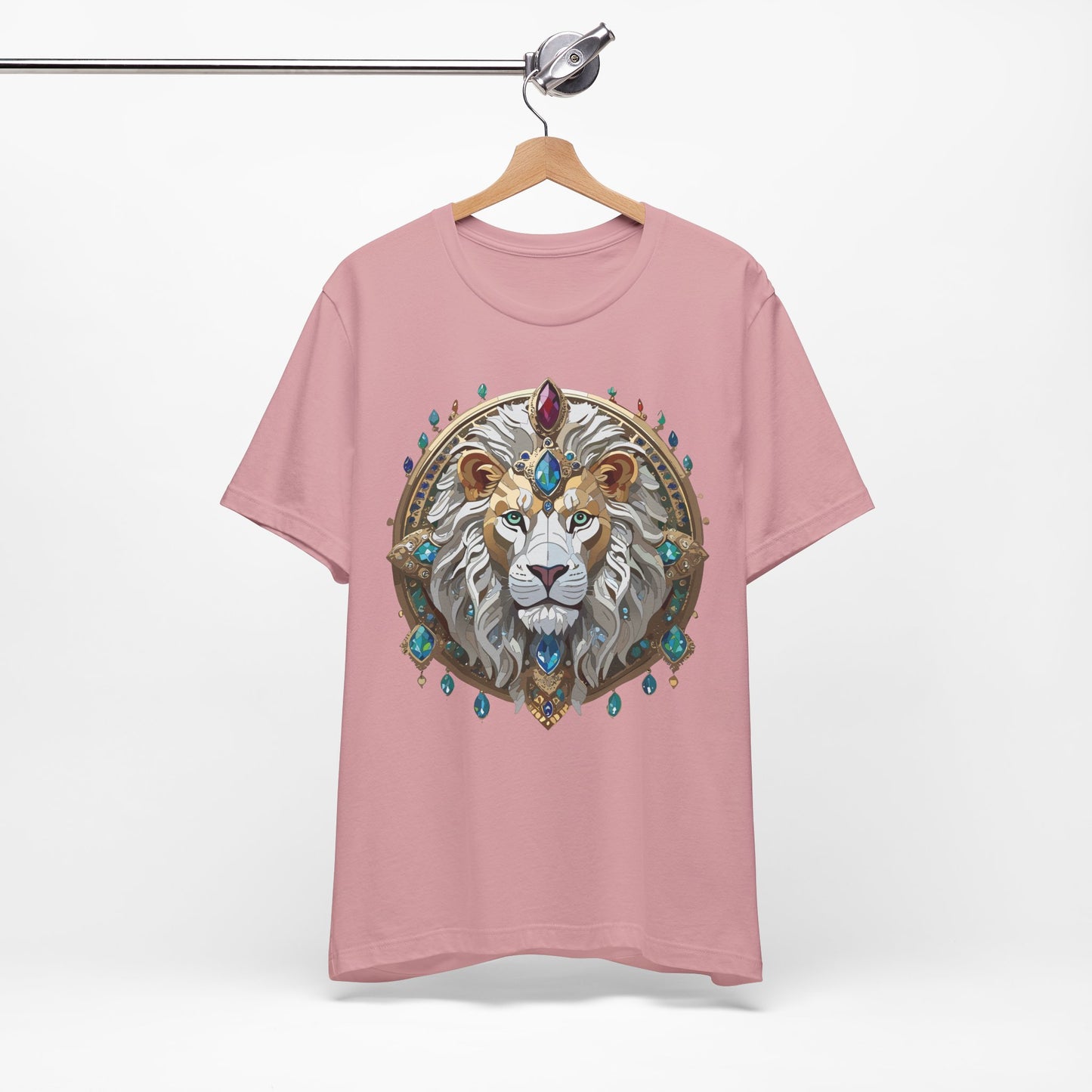 Animal Shirt, Shirt with Animal, Tee Shirt with Gold Animal Medal, Shirt with Antique Animal Medallion