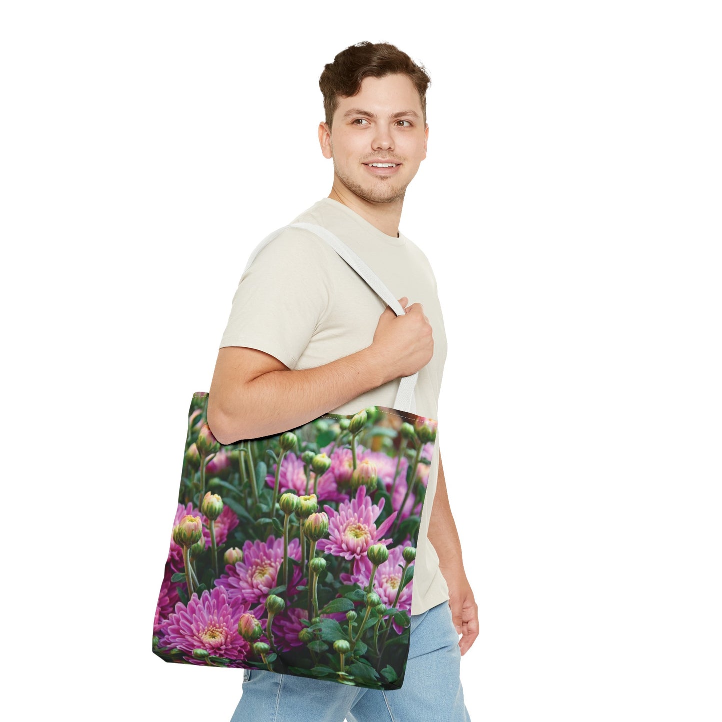 Canvas Bag with Floral Prints