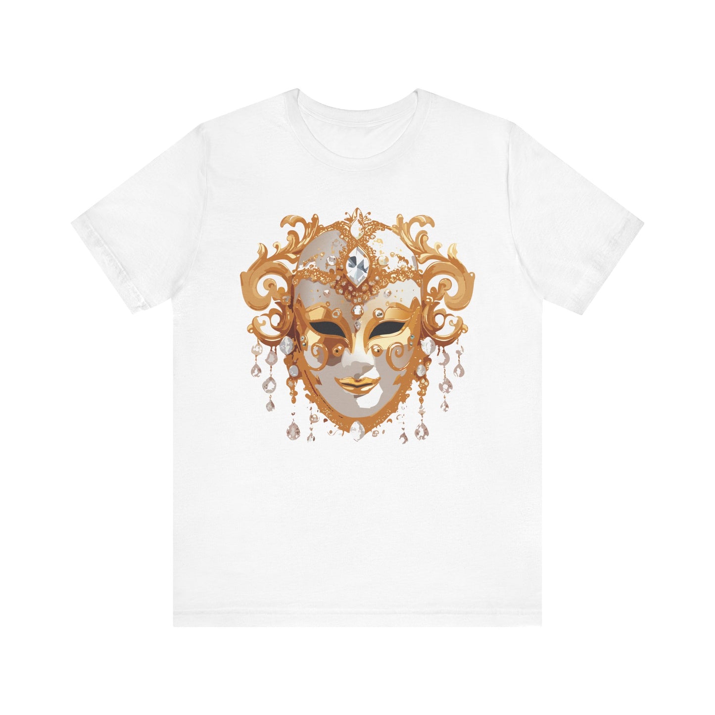 Mask Shirt, Shirt with Mask, Tee Shirt with Gold Face