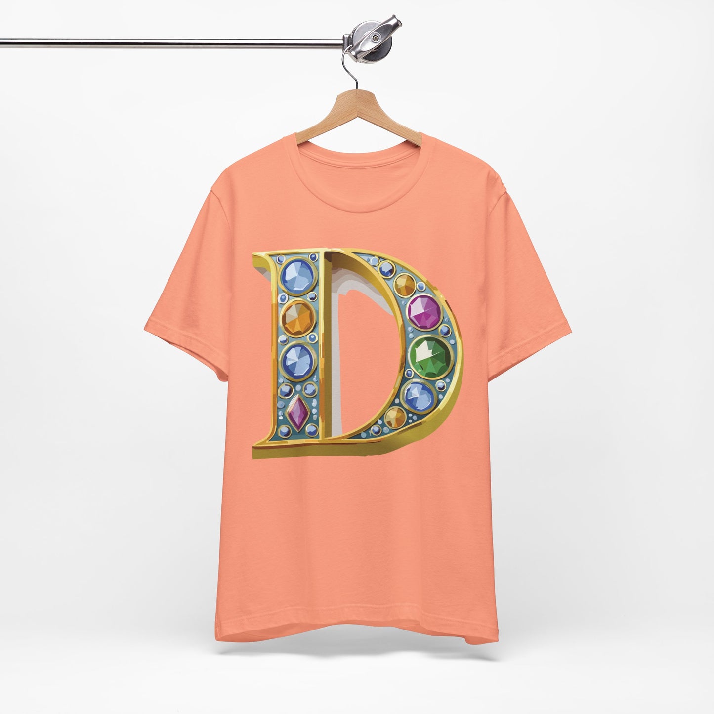 Letter Shirt, Shirt with Letters, Tee Shirt with Gold Letter, Shirt with Antique Letters