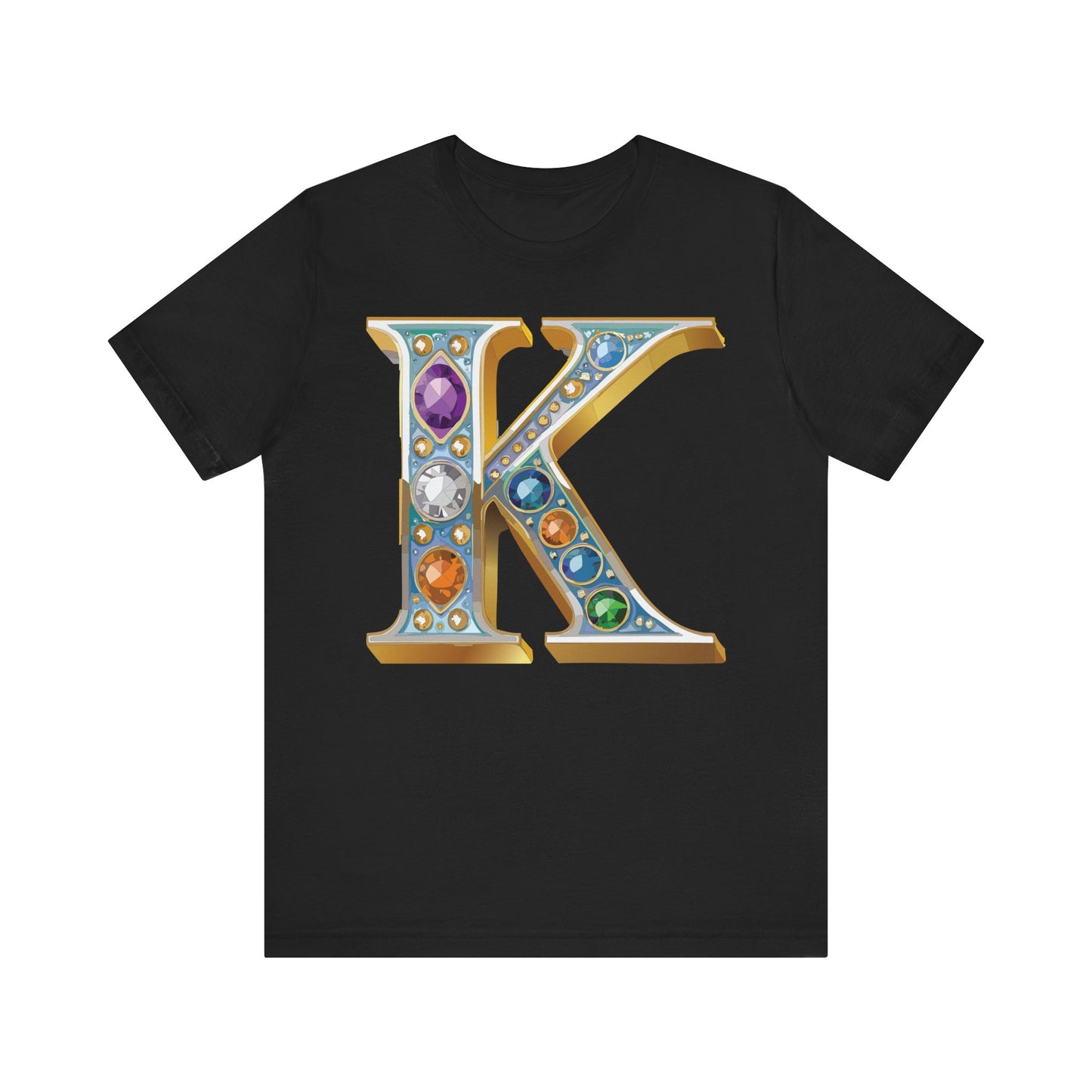 Letter Shirt, Shirt with Letters, Tee Shirt with Gold Letter, Shirt with Antique Letters