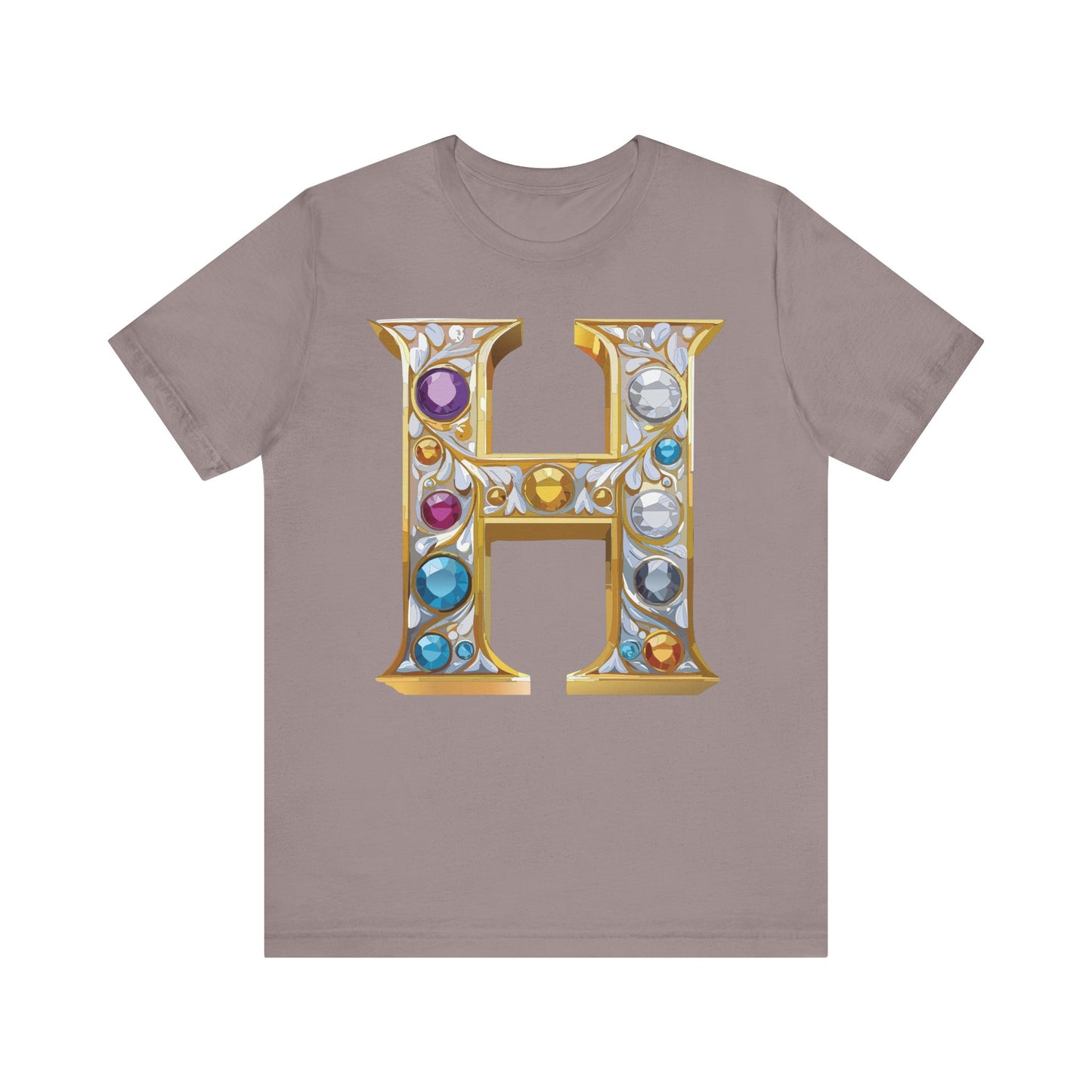 Letter Shirt, Shirt with Letters, Tee Shirt with Gold Letter, Shirt with Antique Letters