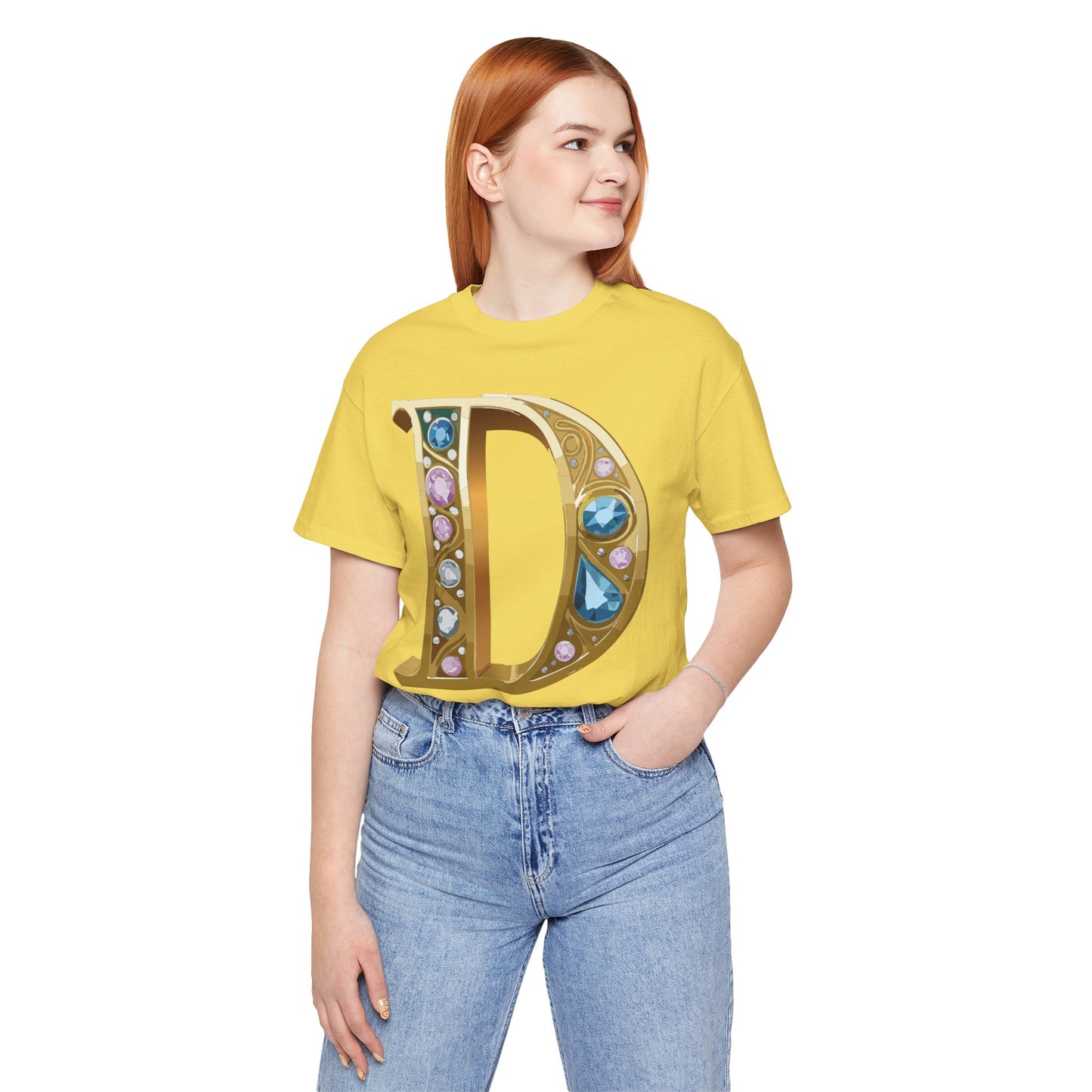 Letter Shirt, Shirt with Letters, Tee Shirt with Gold Letter, Shirt with Antique Letters