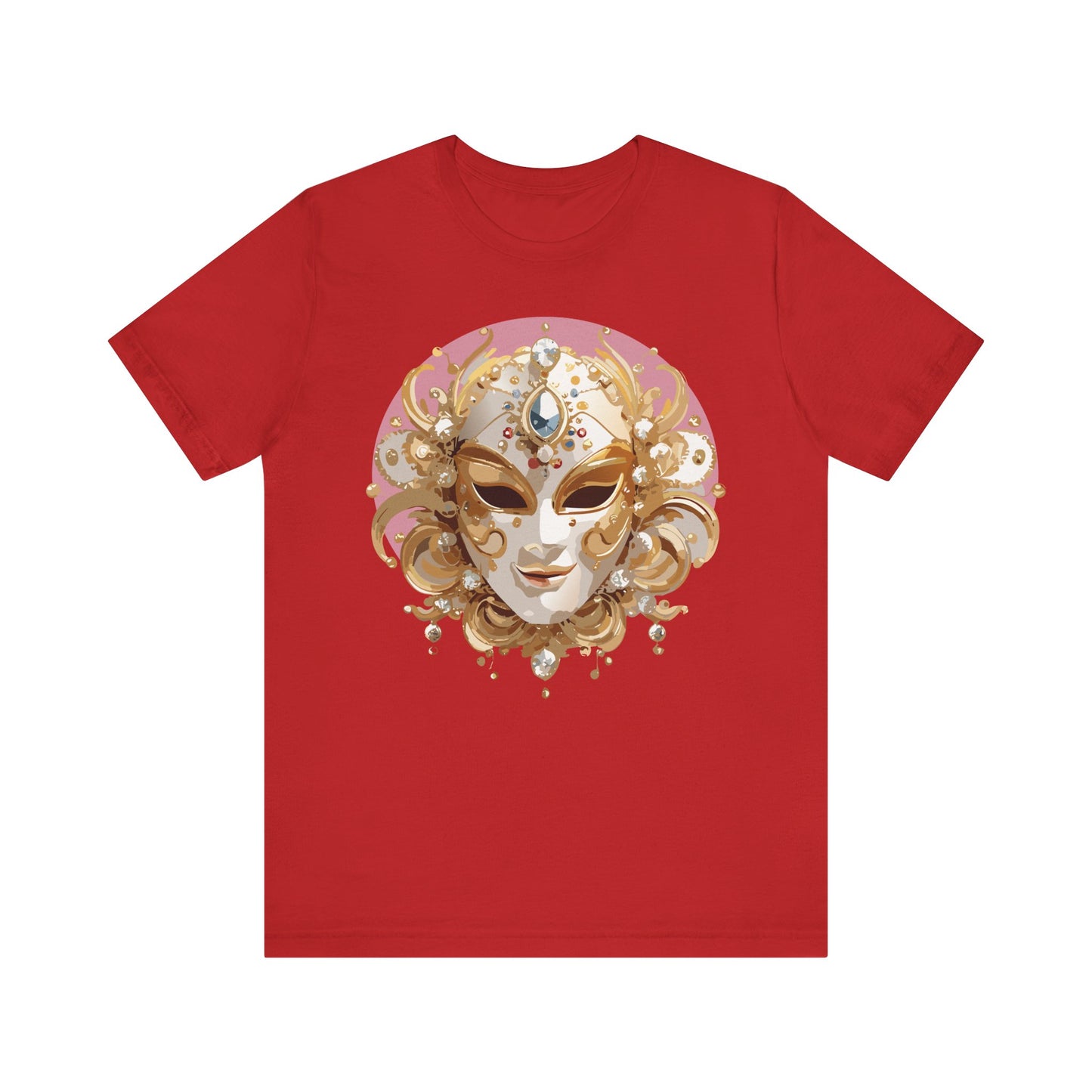 Mask Shirt, Shirt with Mask, Tee Shirt with Gold Face