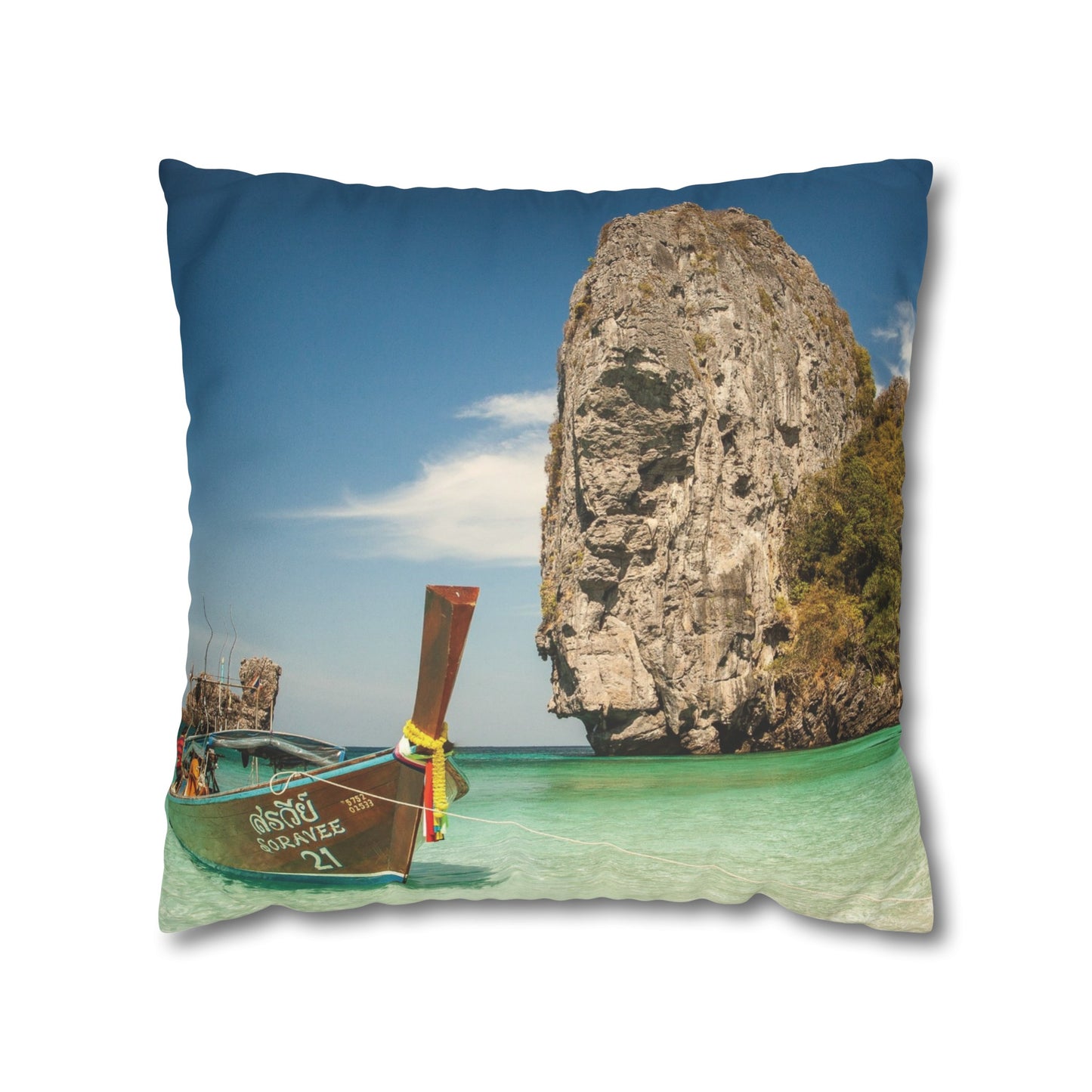 Beach Faux Suede Square Pillowcase