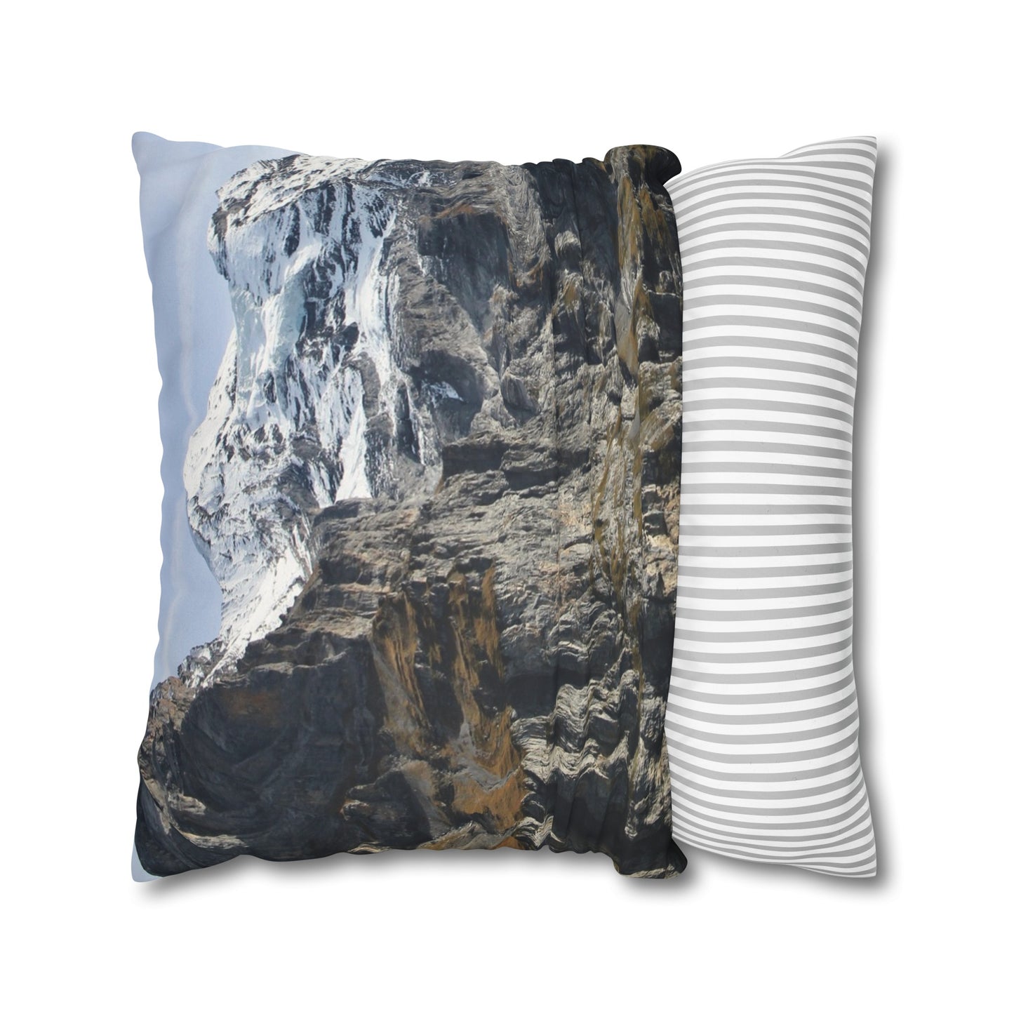 Faux Suede Square Pillowcase with Landscape