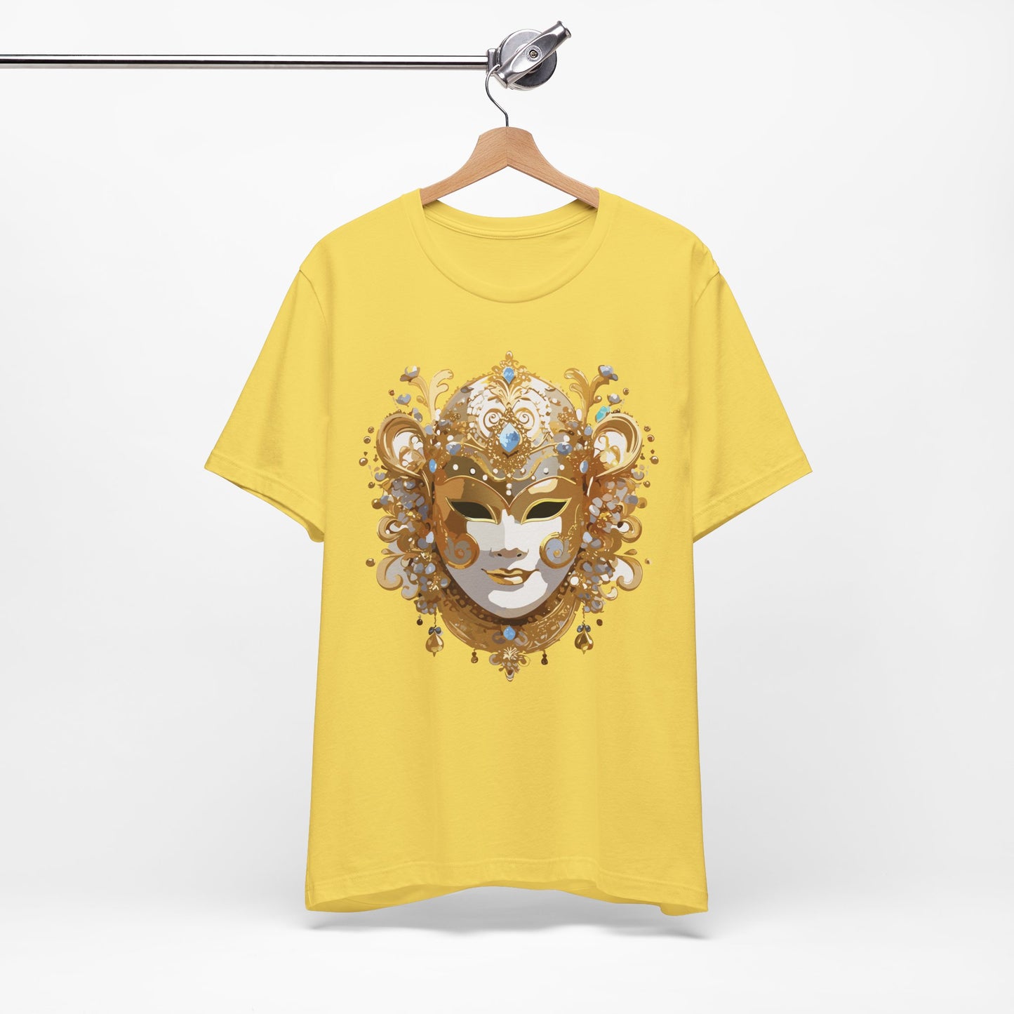 Mask Shirt, Shirt with Mask, Tee Shirt with Gold Face