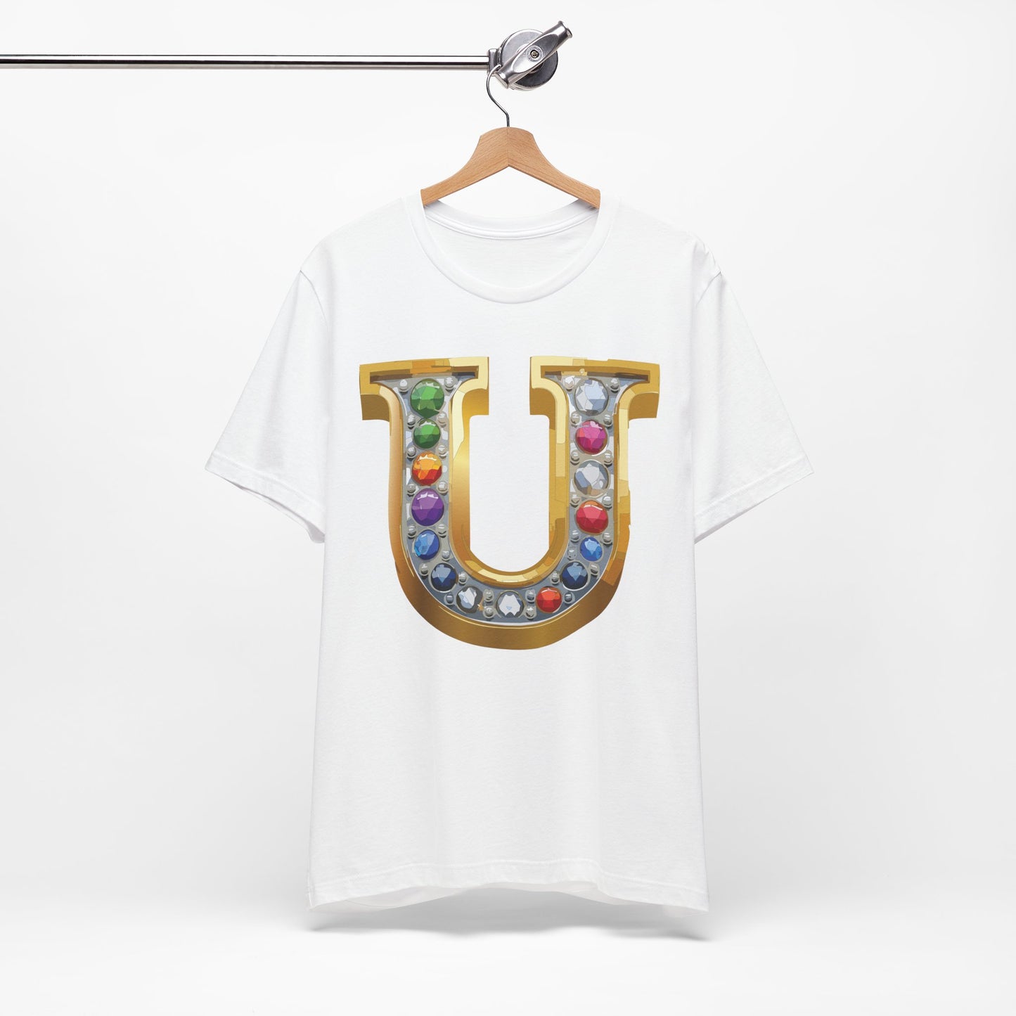 Letter Shirt, Shirt with Letters, Tee Shirt with Gold Letter, Shirt with Antique Letters