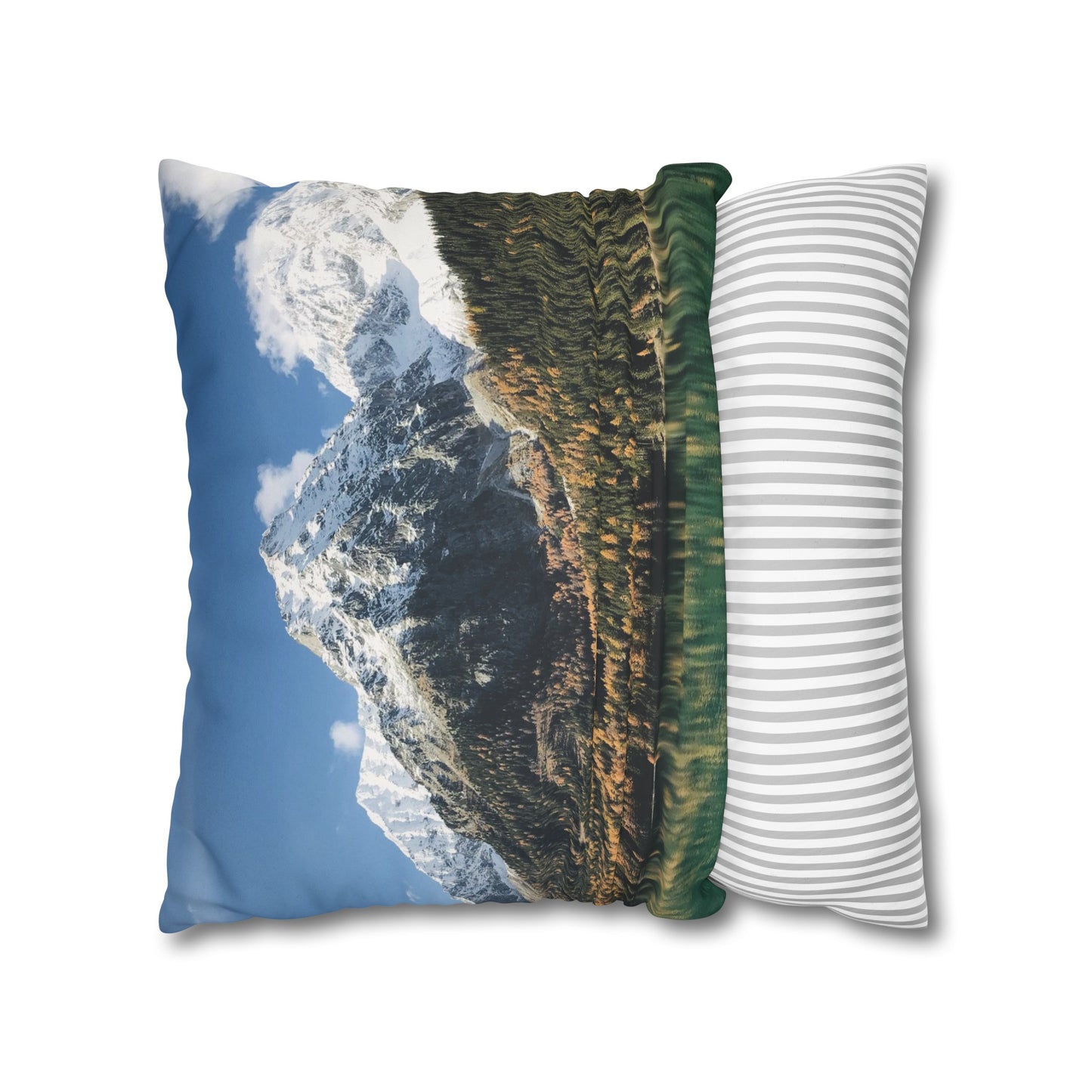 Faux Suede Square Pillowcase with Landscape