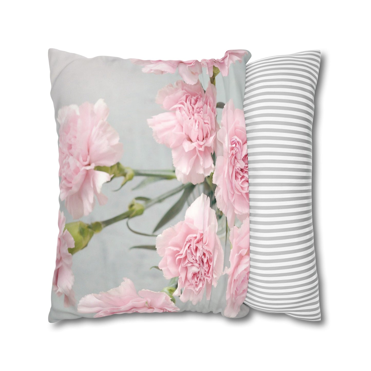 Floral Faux Suede Square Pillowcase