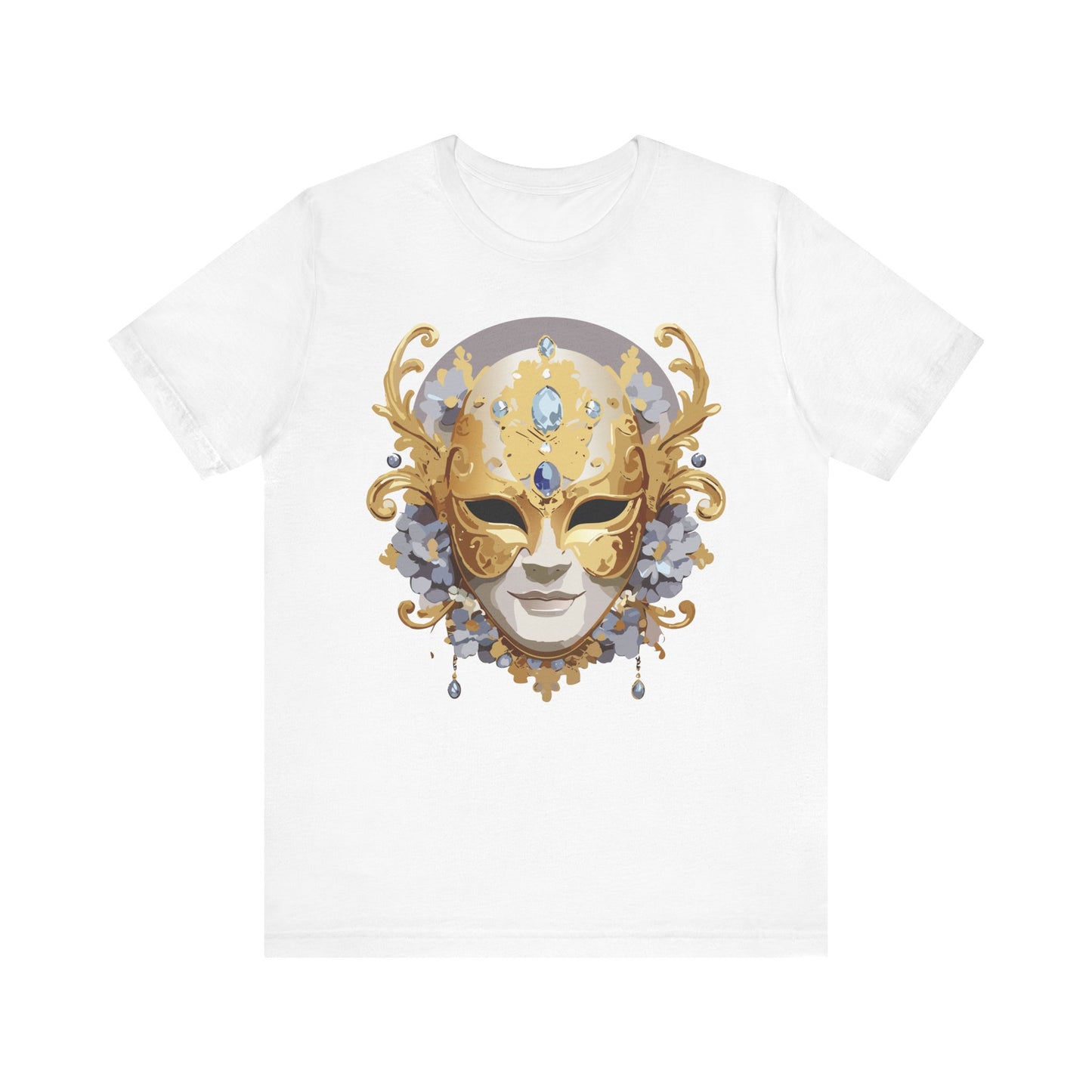 Mask Shirt, Shirt with Mask, Tee Shirt with Gold Face