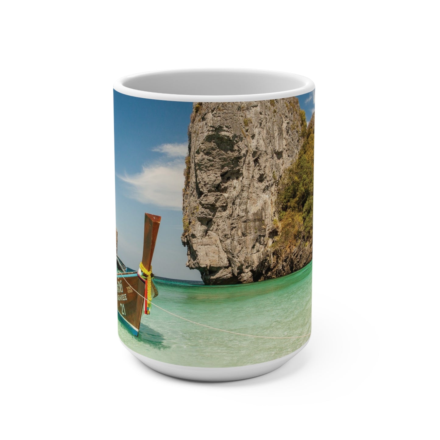 Coffee & Tea Mug with Beach Prints, 15oz