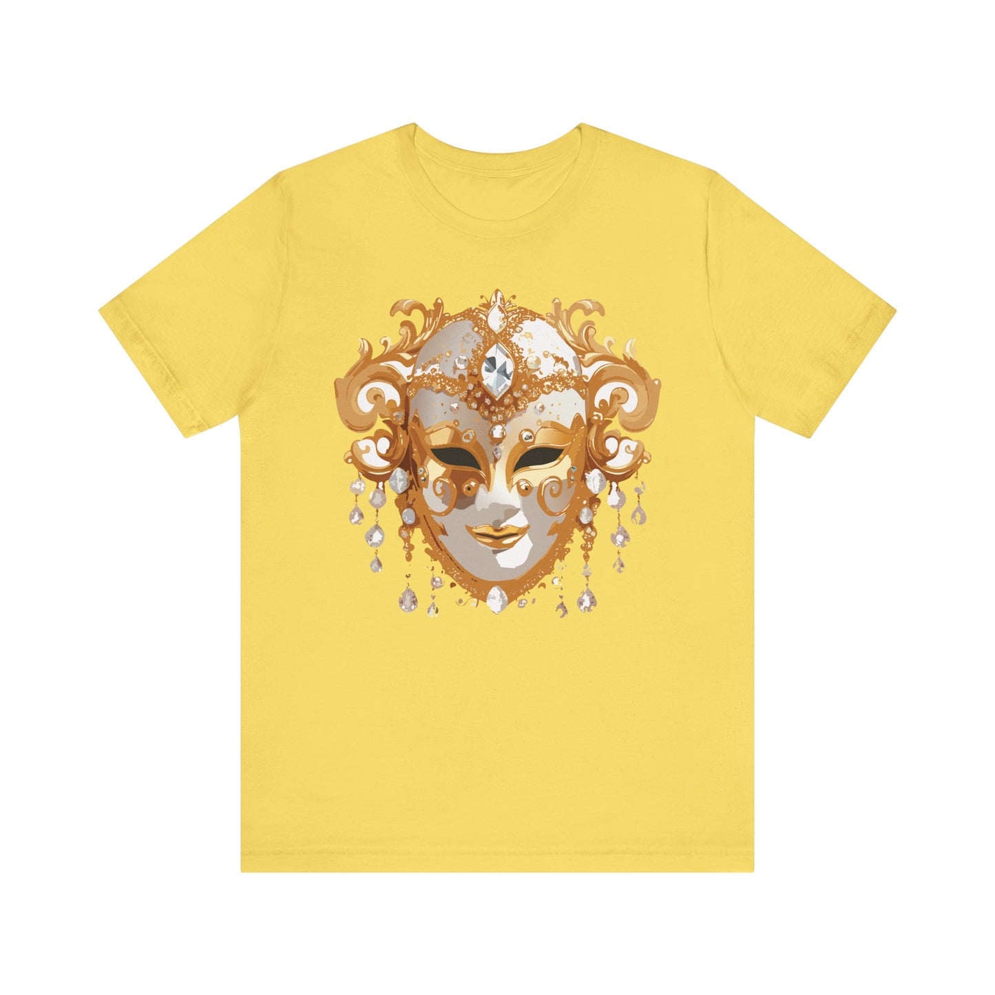 Mask Shirt, Shirt with Mask, Tee Shirt with Gold Face