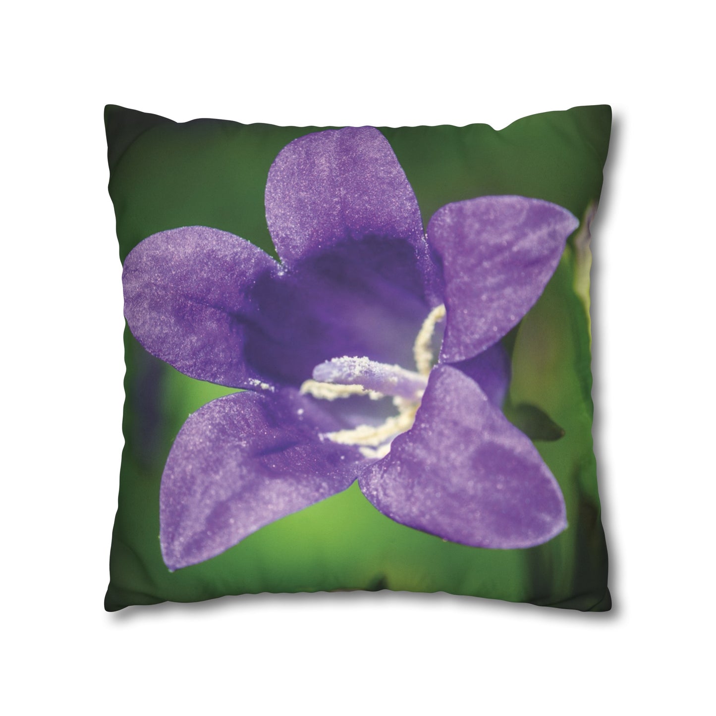 Floral Faux Suede Square Pillowcase