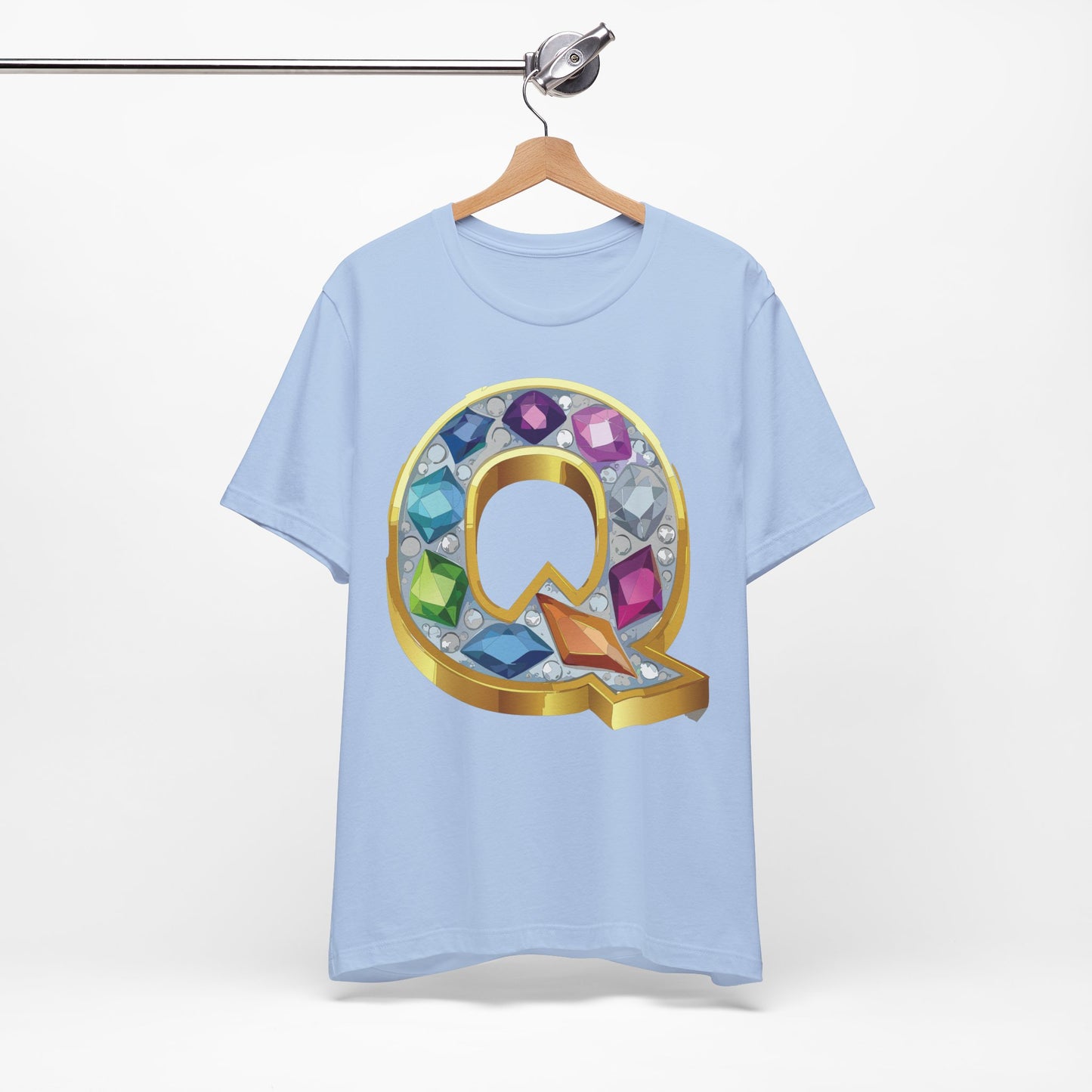 Letter Shirt, Shirt with Letters, Tee Shirt with Gold Letter, Shirt with Antique Letters