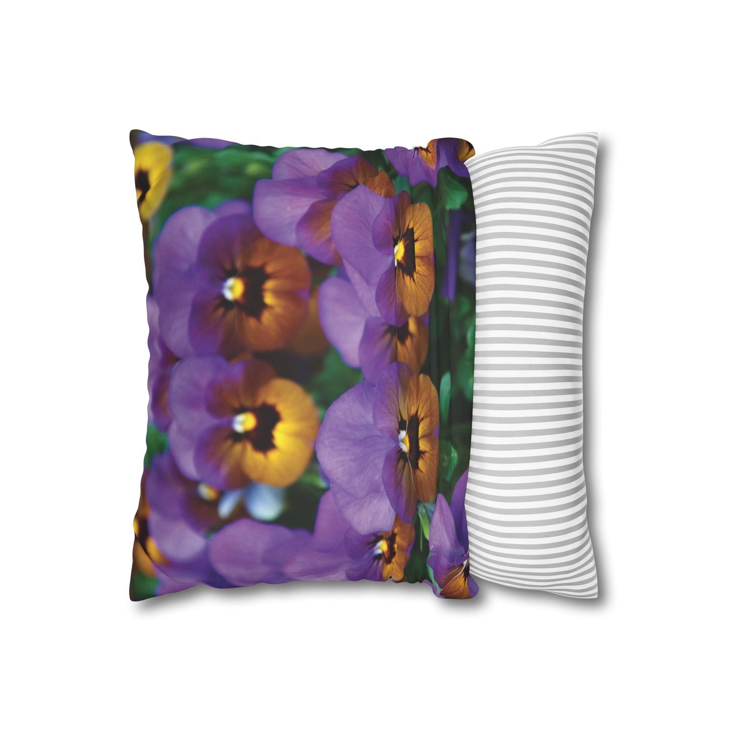 Floral Faux Suede Square Pillowcase