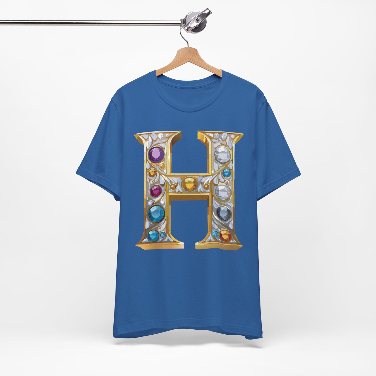 Letter Shirt, Shirt with Letters, Tee Shirt with Gold Letter, Shirt with Antique Letters