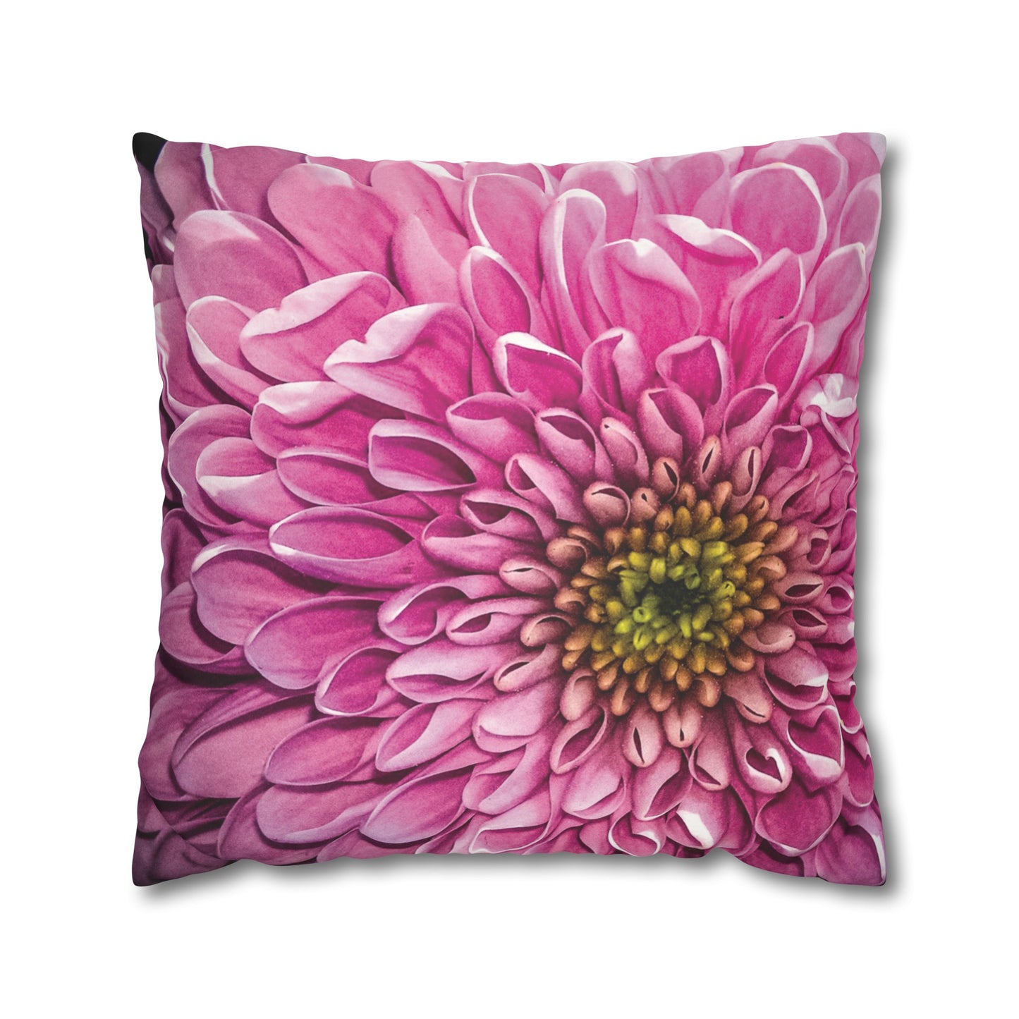 Floral Faux Suede Square Pillowcase