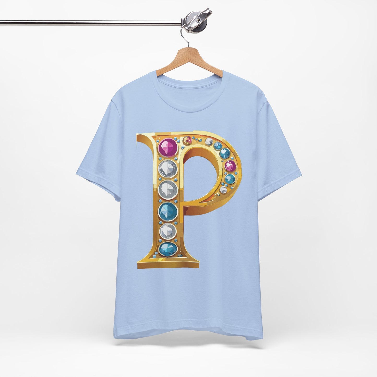 Letter Shirt, Shirt with Letters, Tee Shirt with Gold Letter, Shirt with Antique Letters