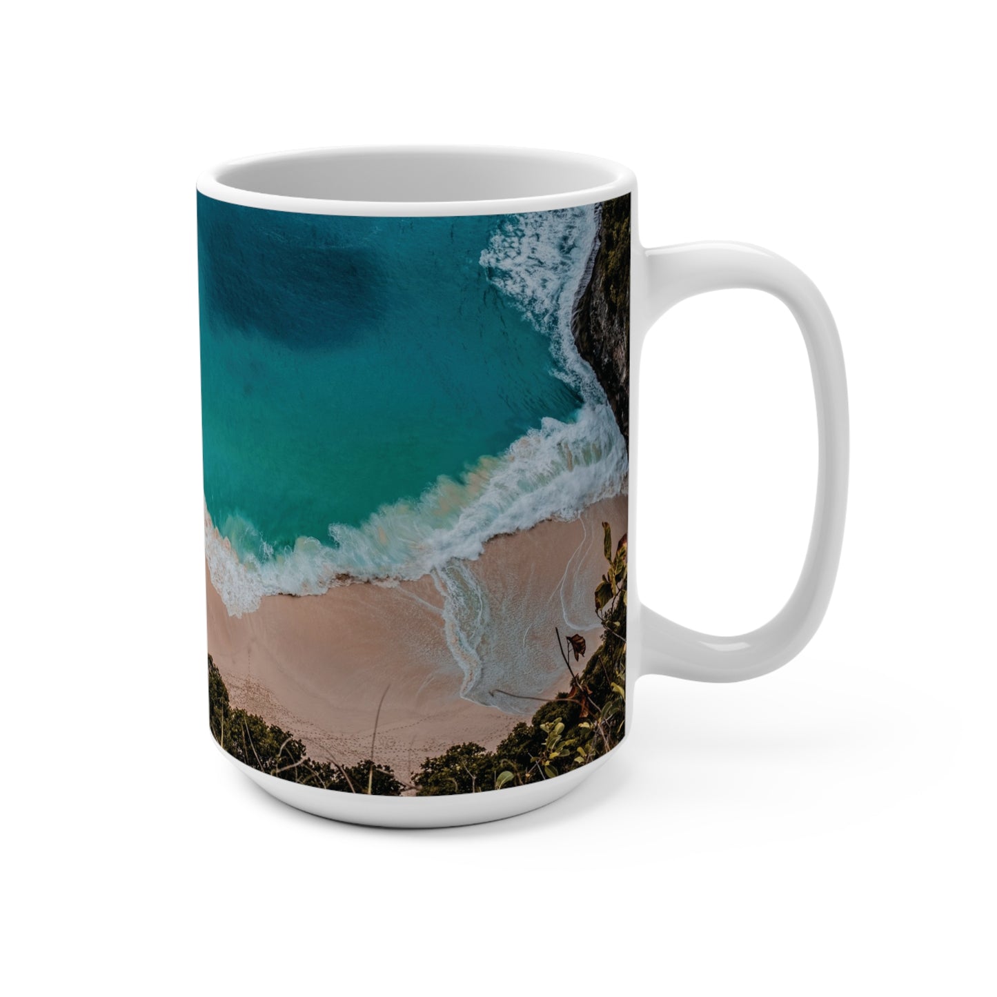 Coffee & Tea Mug with Beach Prints, 15oz