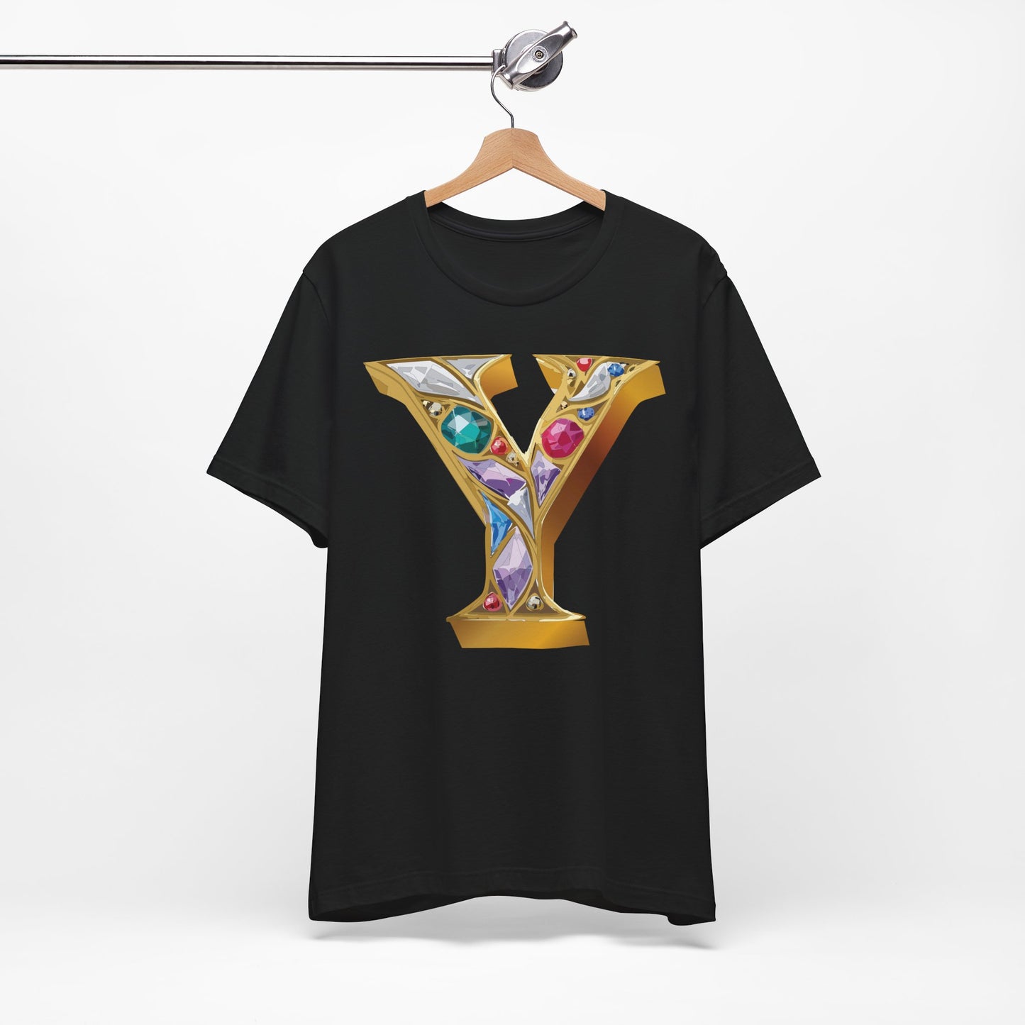 Letter Shirt, Shirt with Letters, Tee Shirt with Gold Letter, Shirt with Antique Letters