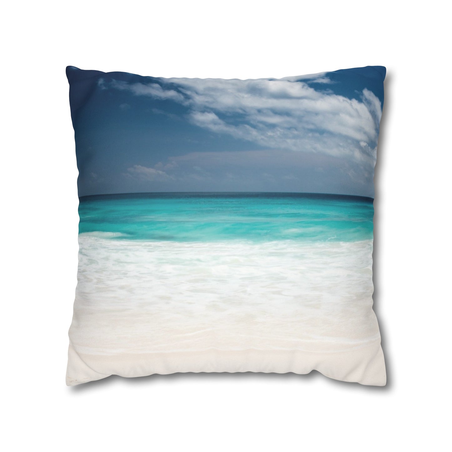 Beach Faux Suede Square Pillowcase