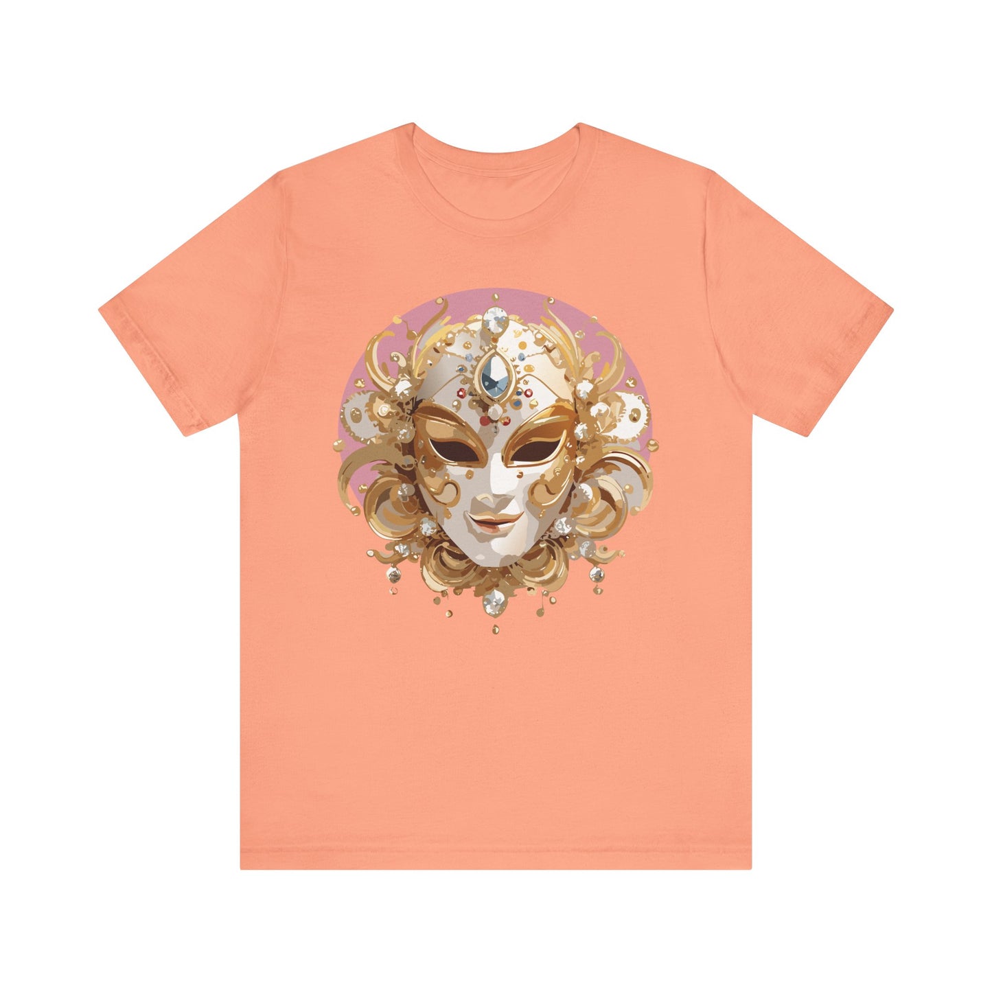 Mask Shirt, Shirt with Mask, Tee Shirt with Gold Face