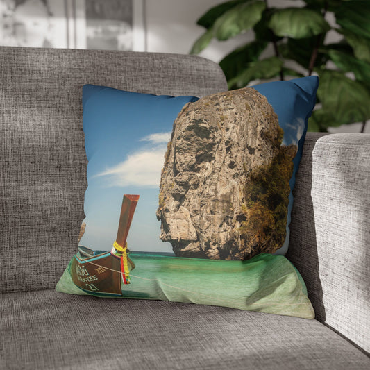 Beach Faux Suede Square Pillowcase