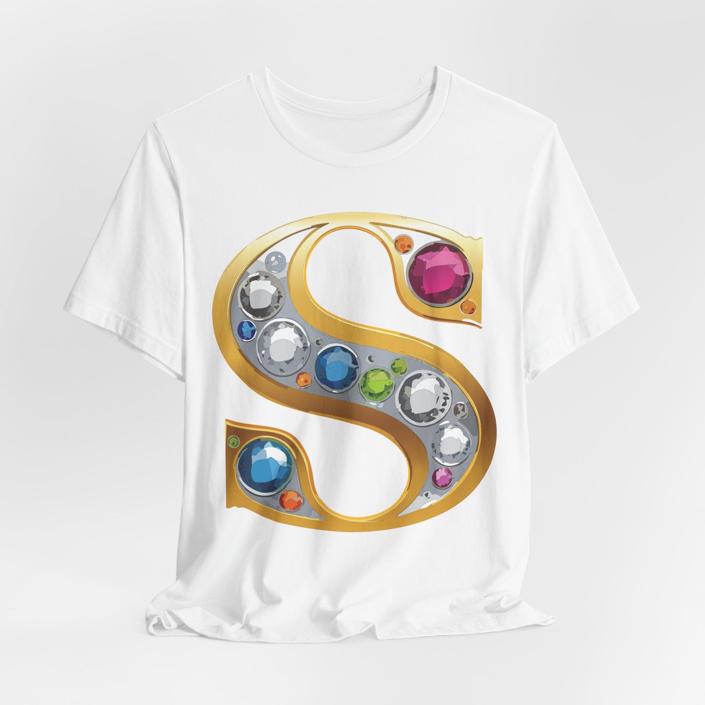 Letter Shirt, Shirt with Letters, Tee Shirt with Gold Letter, Shirt with Antique Letters