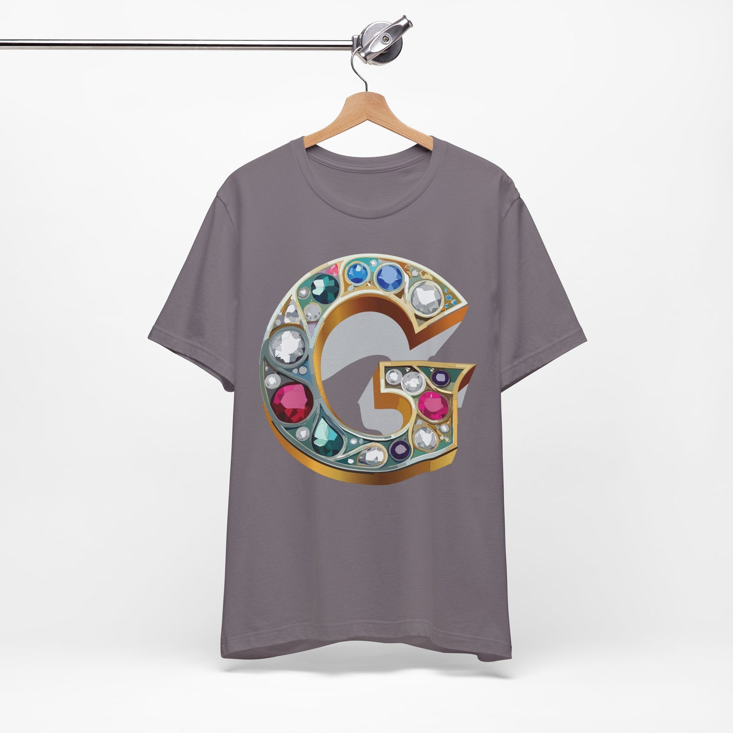 Letter Shirt, Shirt with Letters, Tee Shirt with Gold Letter, Shirt with Antique Letters