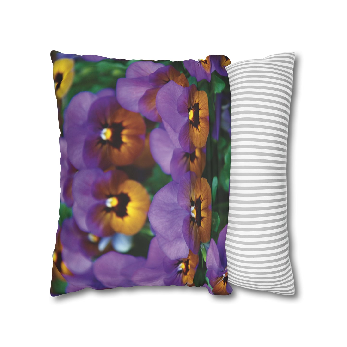 Floral Faux Suede Square Pillowcase