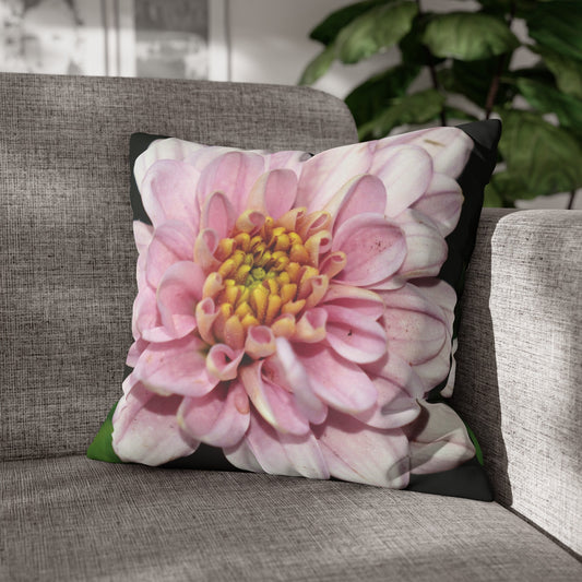 Floral Faux Suede Square Pillowcase