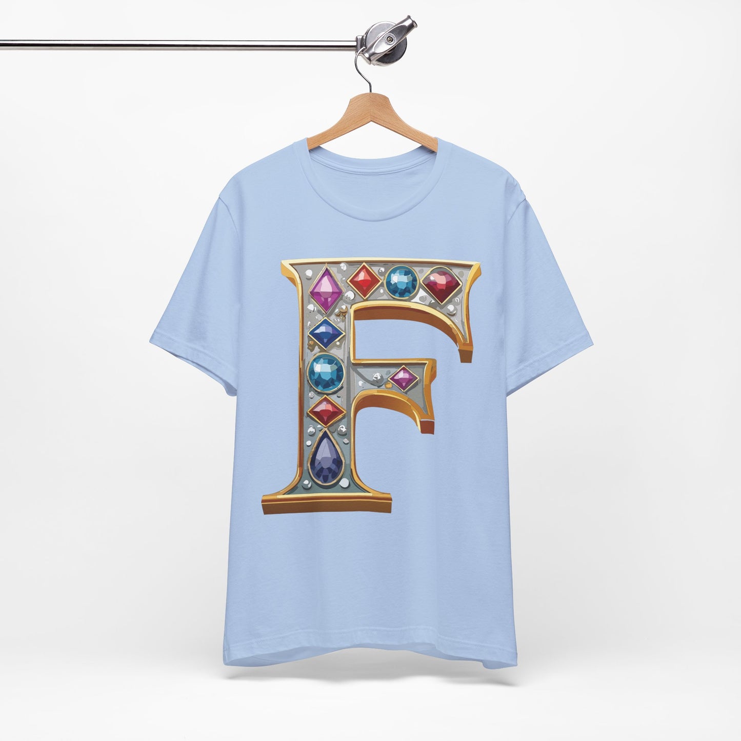 Letter Shirt, Shirt with Letters, Tee Shirt with Gold Letter, Shirt with Antique Letters