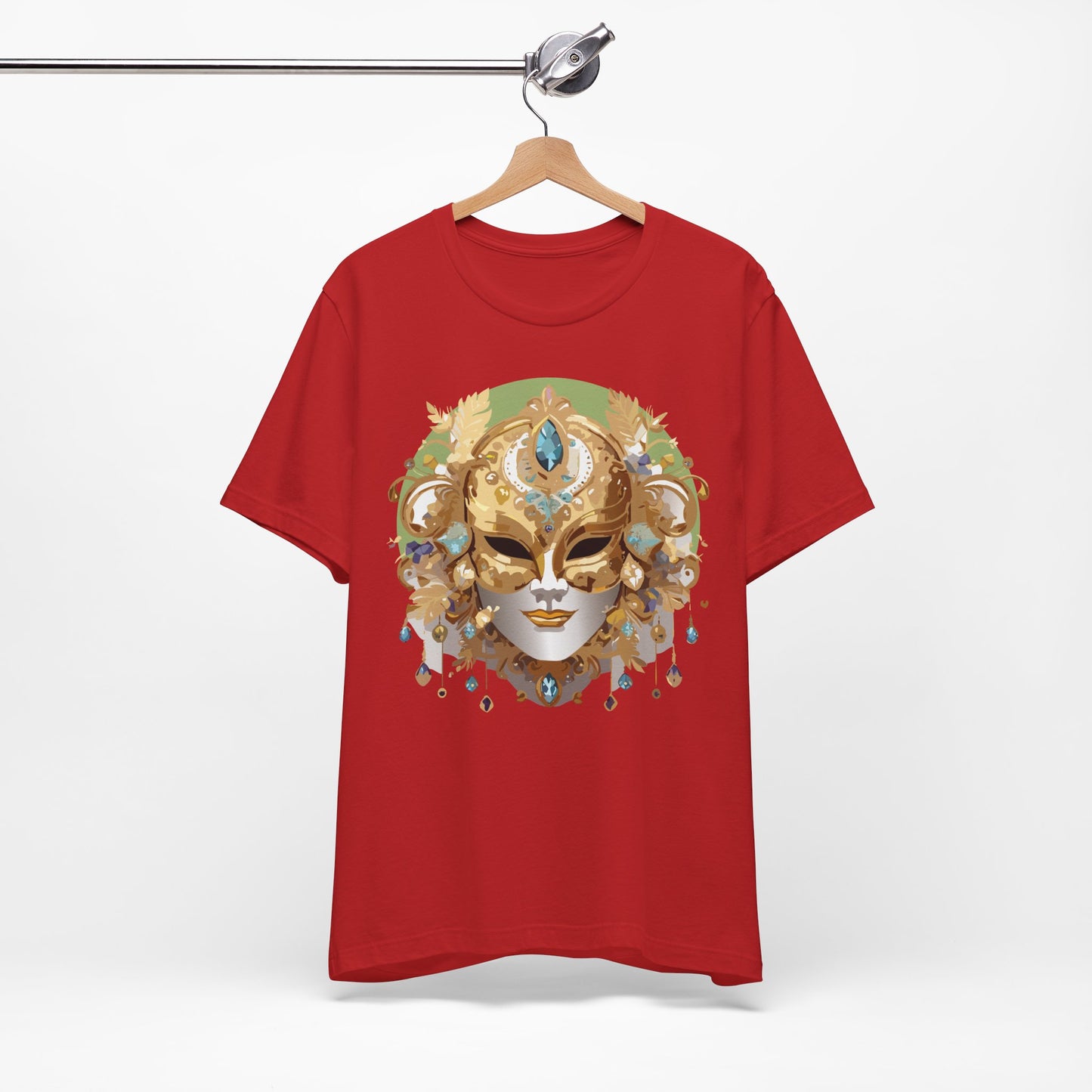 Mask Shirt, Shirt with Mask, Tee Shirt with Gold Face