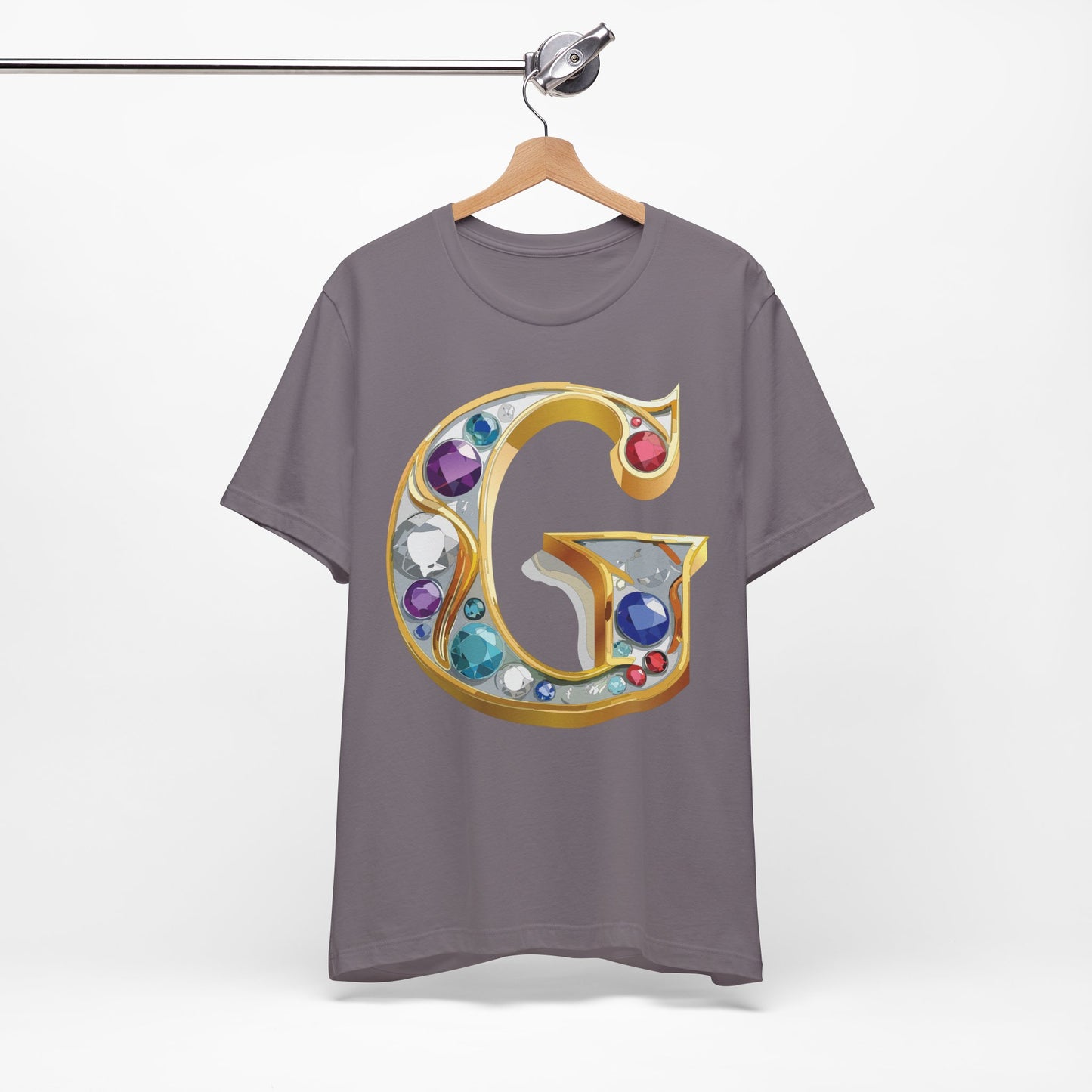 Letter Shirt, Shirt with Letters, Tee Shirt with Gold Letter, Shirt with Antique Letters