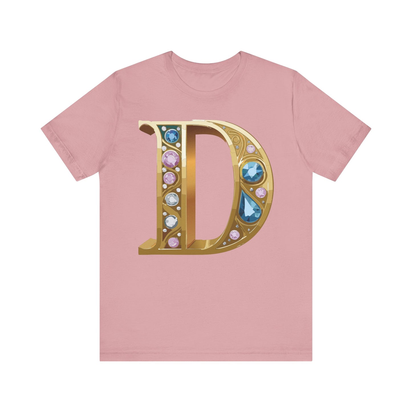 Letter Shirt, Shirt with Letters, Tee Shirt with Gold Letter, Shirt with Antique Letters