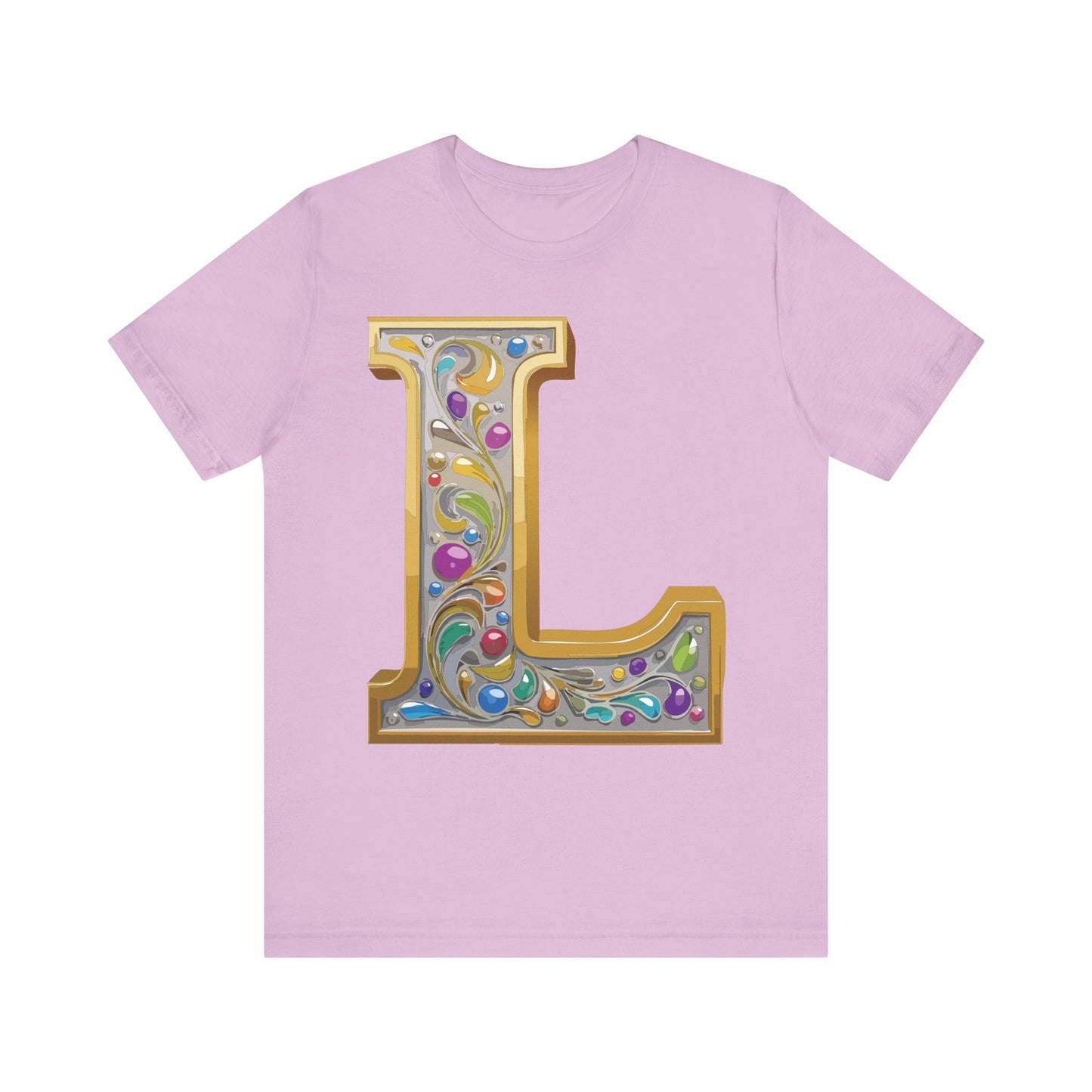 Letter Shirt, Shirt with Letters, Tee Shirt with Gold Letter, Shirt with Antique Letters