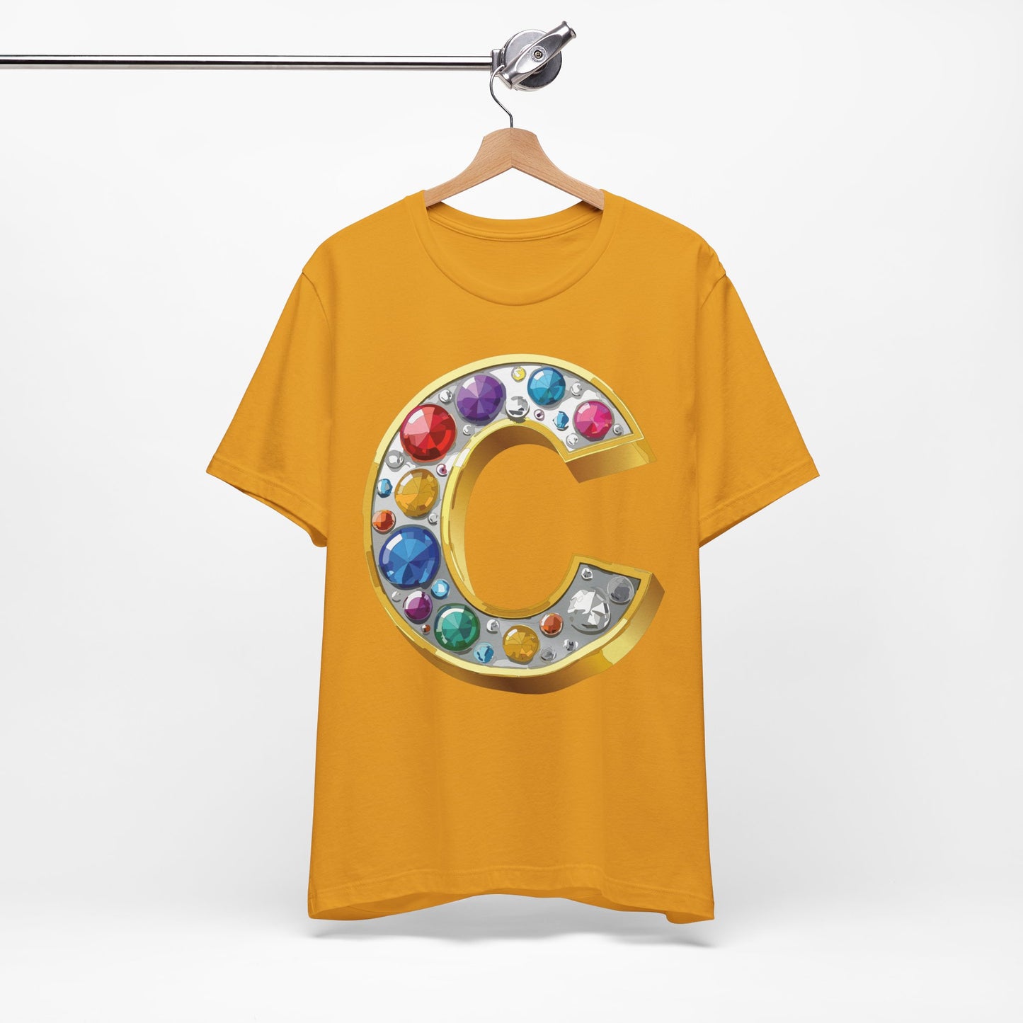 Letter Shirt, Shirt with Letters, Tee Shirt with Gold Letter, Shirt with Antique Letters