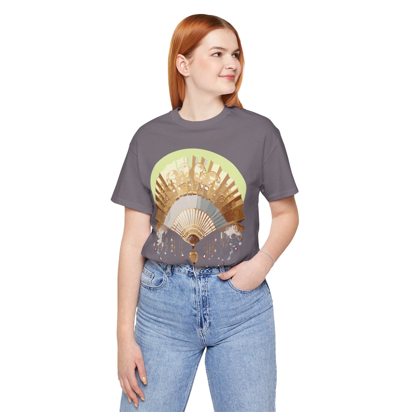 Fan shirt, Shirt with Fan, Tee Shirt with Gold Blower
