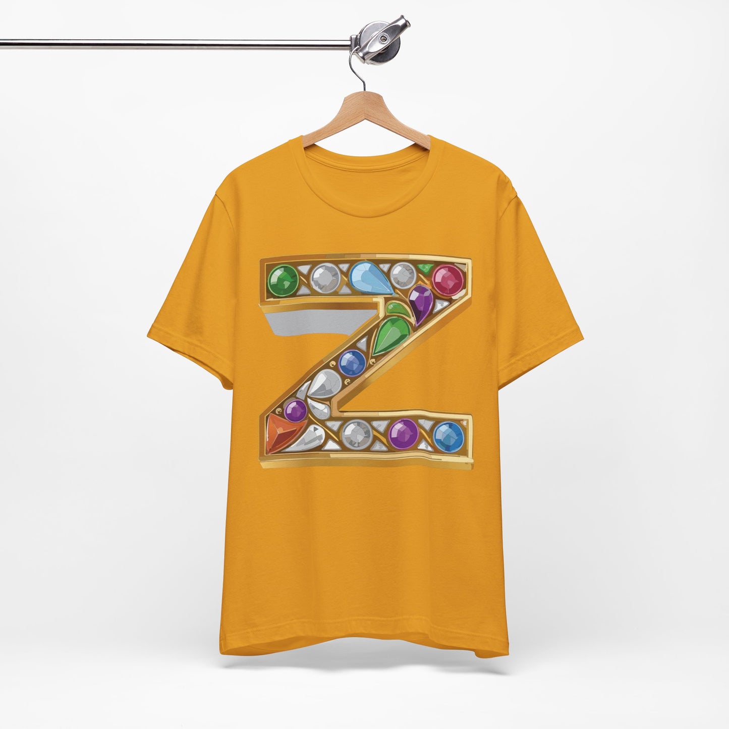 Letter Shirt, Shirt with Letters, Tee Shirt with Gold Letter, Shirt with Antique Letters