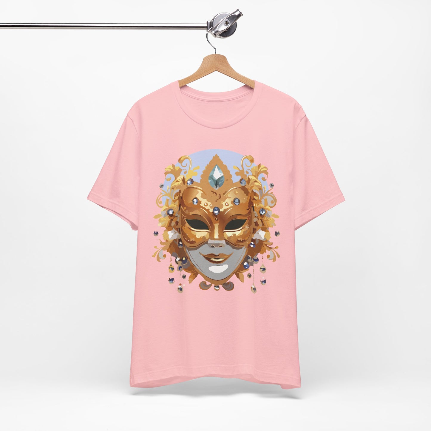 Mask Shirt, Shirt with Mask, Tee Shirt with Gold Face