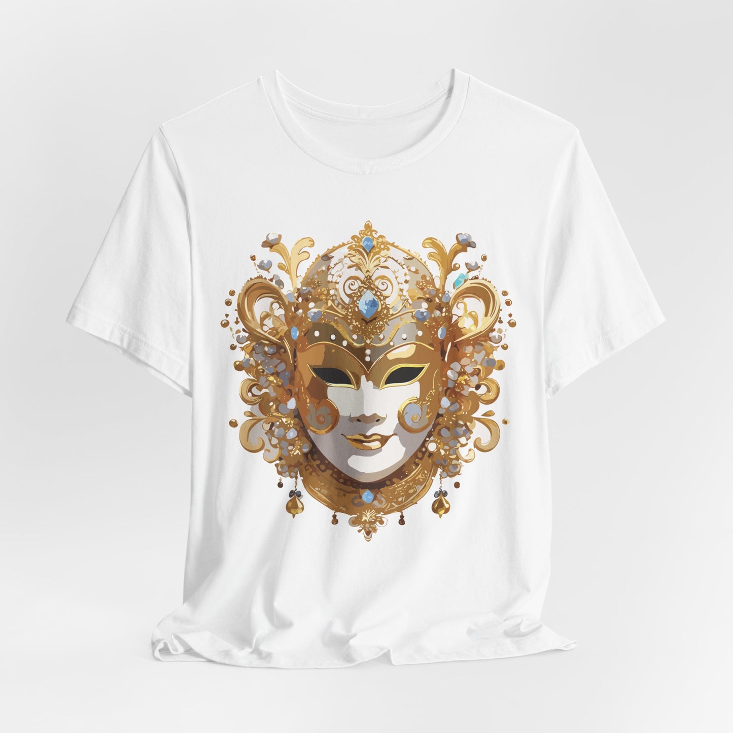 Mask Shirt, Shirt with Mask, Tee Shirt with Gold Face