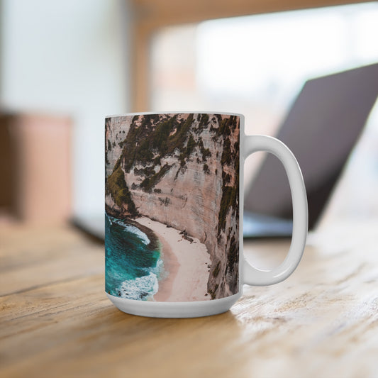 Coffee & Tea Mug with Beach Prints, 15oz