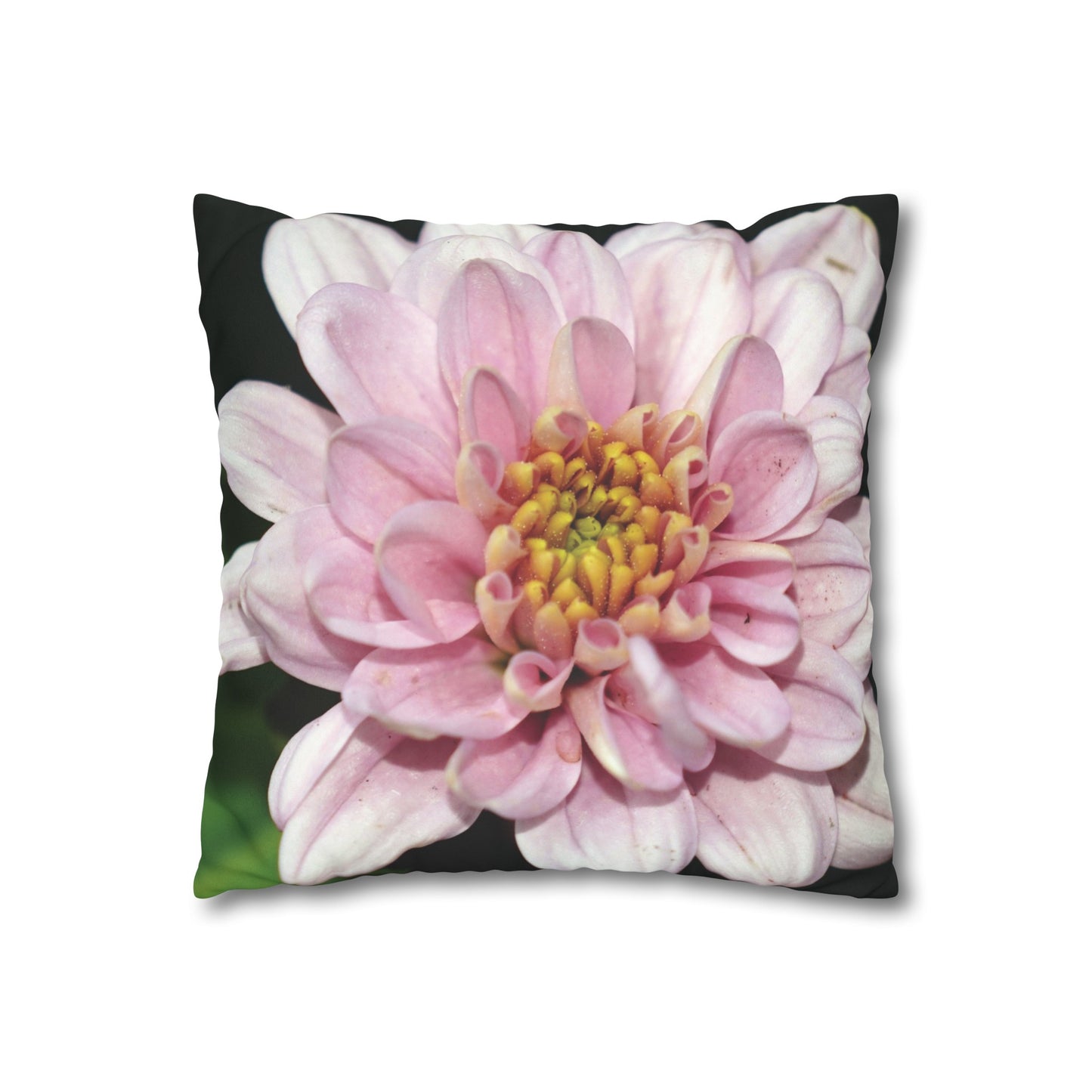 Floral Faux Suede Square Pillowcase