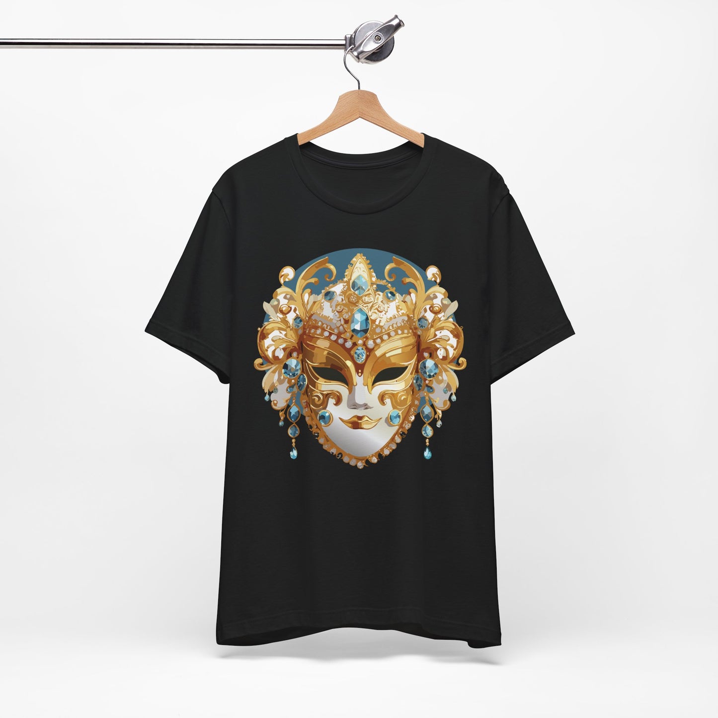 Mask Shirt, Shirt with Mask, Tee Shirt with Gold Face