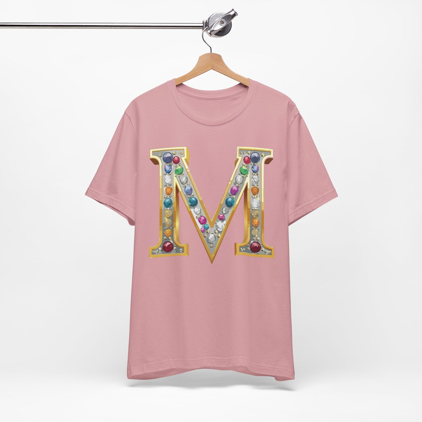 Letter Shirt, Shirt with Letters, Tee Shirt with Gold Letter, Shirt with Antique Letters