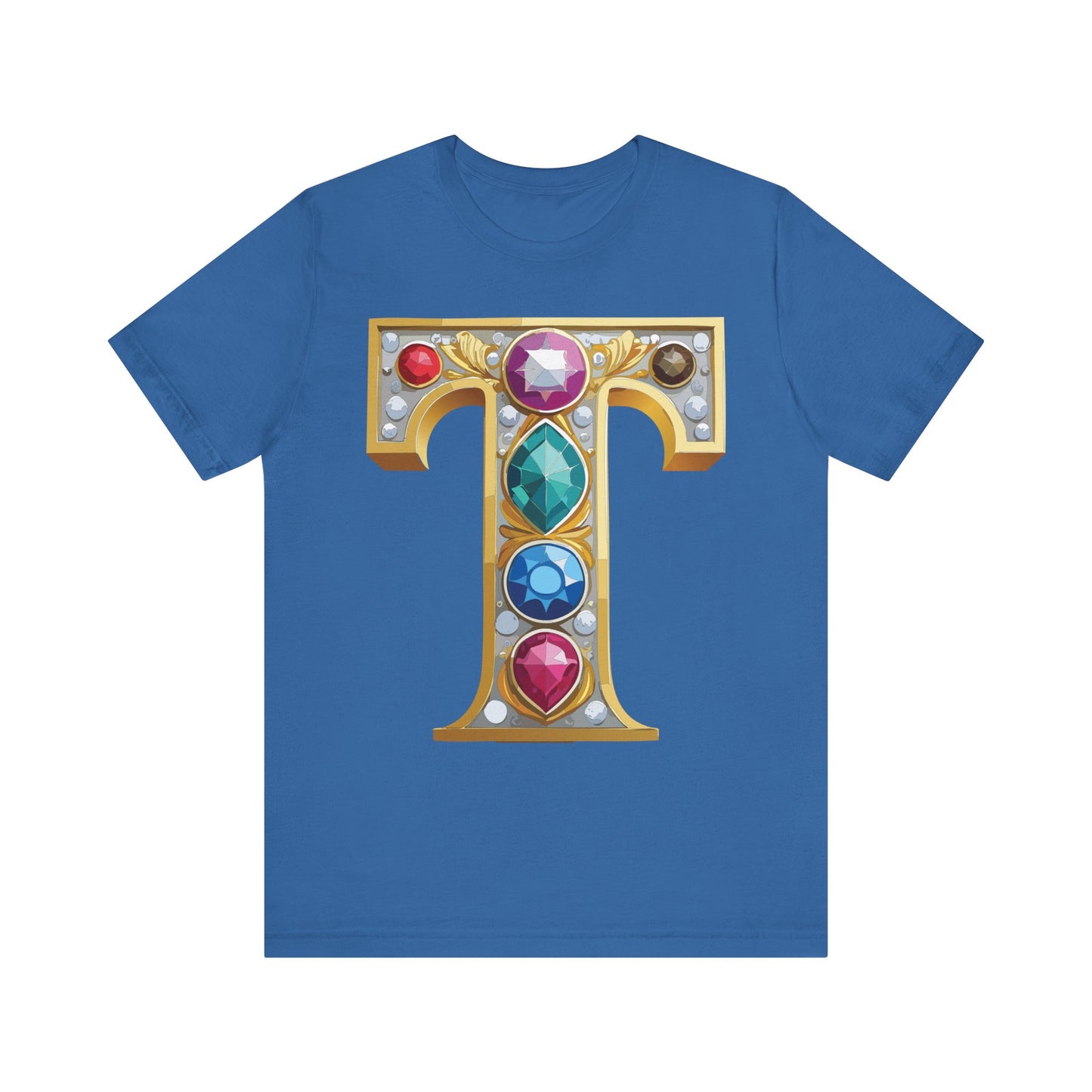 Letter Shirt, Shirt with Letters, Tee Shirt with Gold Letter, Shirt with Antique Letters