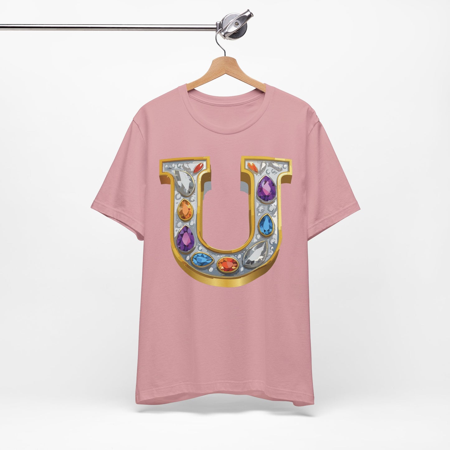 Letter Shirt, Shirt with Letters, Tee Shirt with Gold Letter, Shirt with Antique Letters